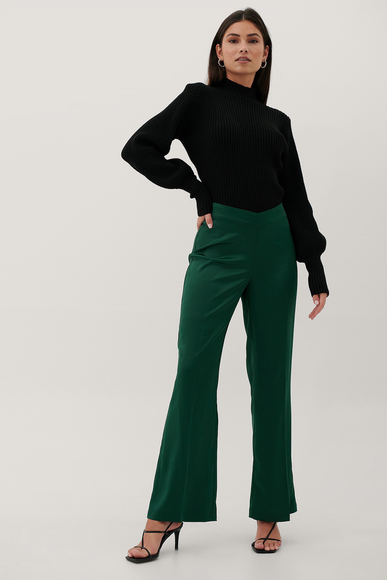 V-Shaped Waist Suit Pants Green | NA-KD
