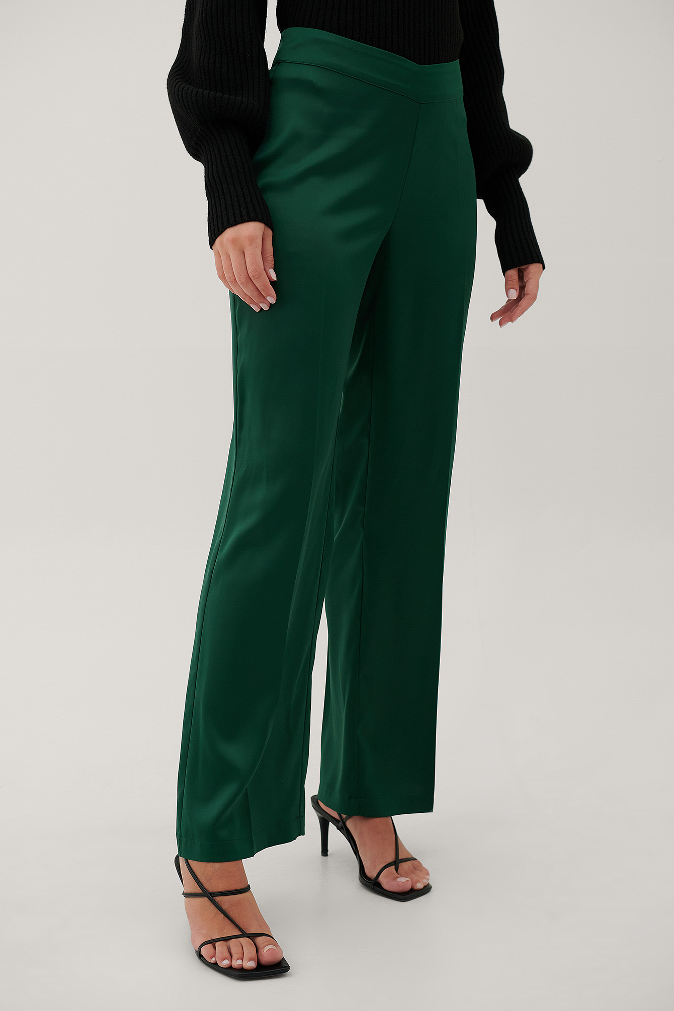 Recycled V-Shaped Waist Suit Pants Green | na-kd.com