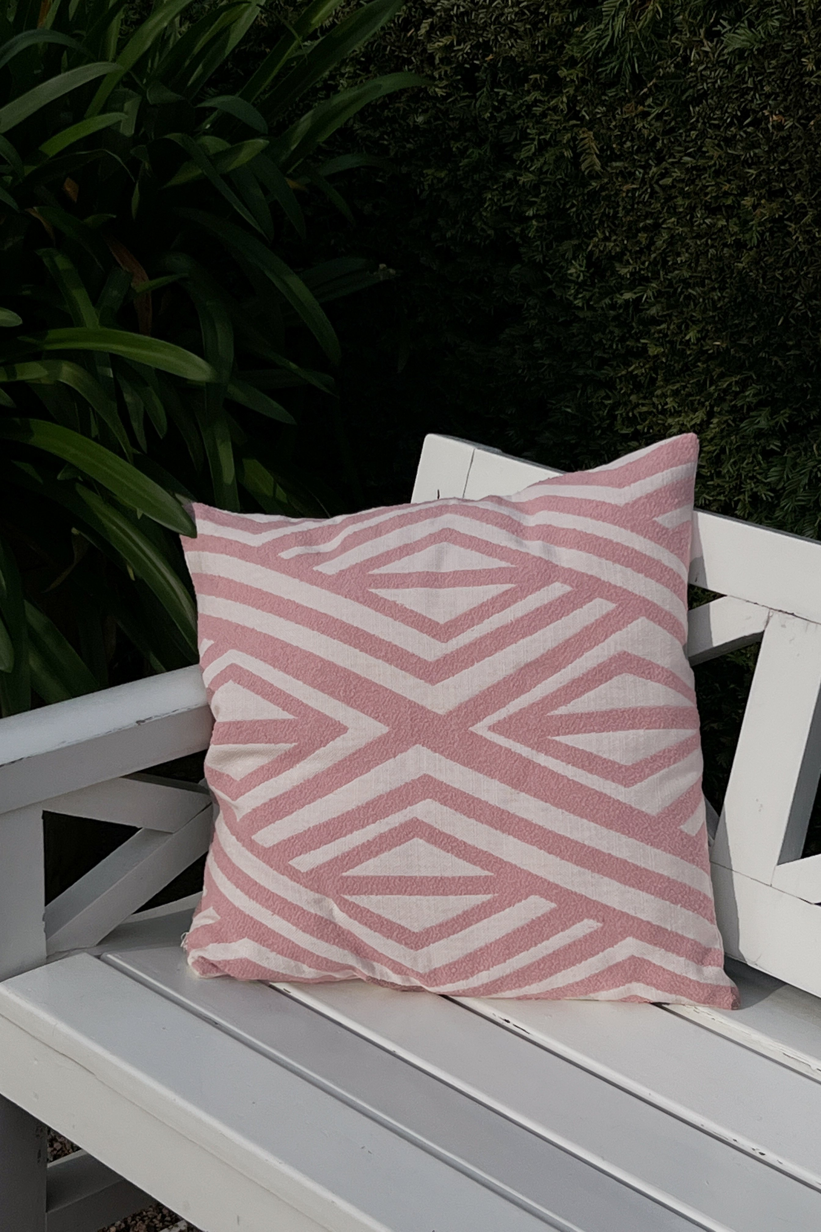 Light Pink Patterned Cushion Cover