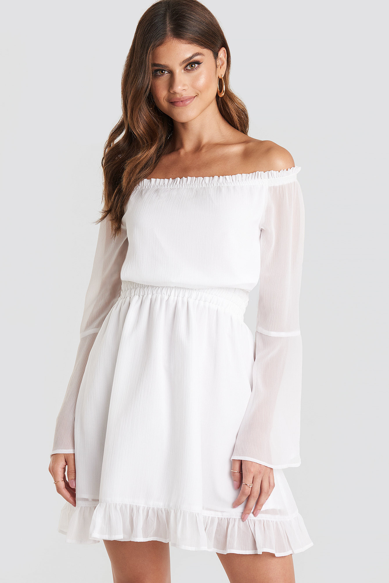 Off Shoulder Mini Dress White