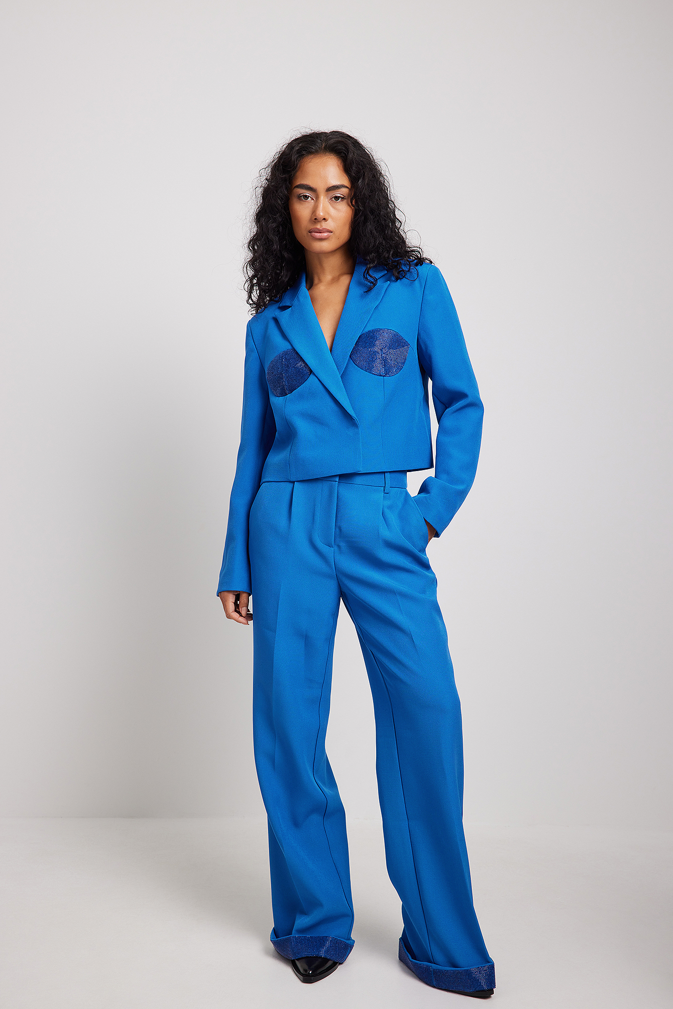 Pearl Embellishment Suit Pants Blue NA KD pearl-embellishment-suit-pants-blue-na-kd