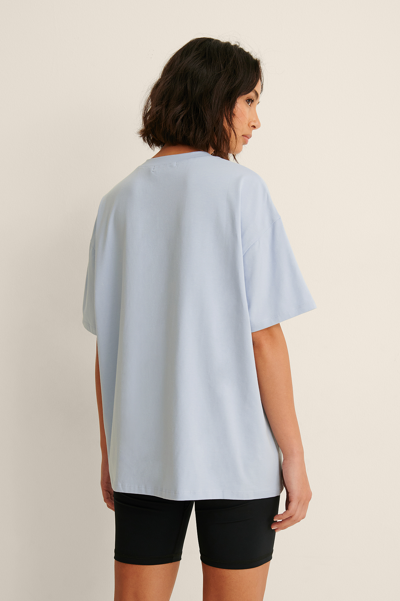 Blue Organisch basic t-shirt met verlaagde schoudernaden
