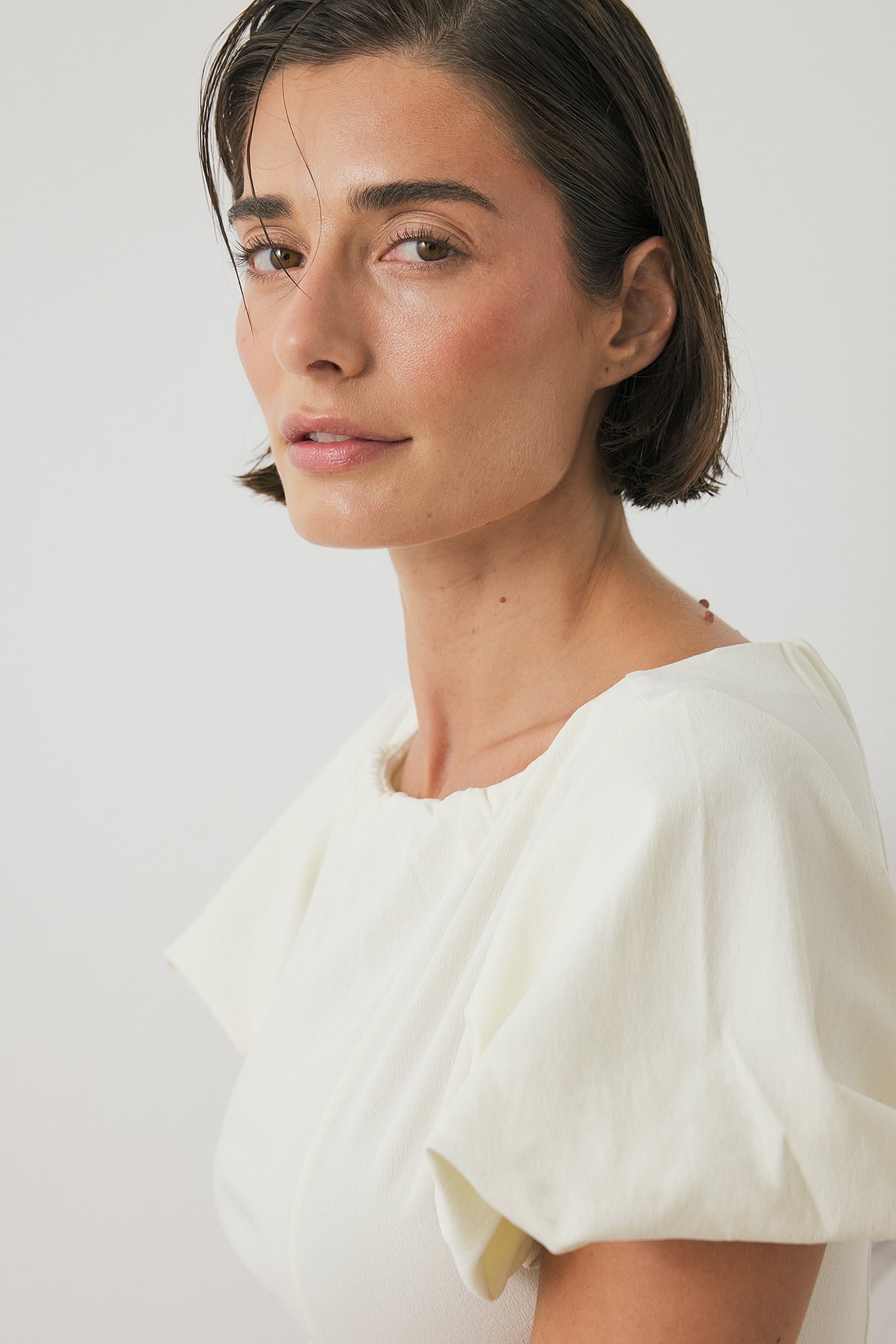 Peplum Sleeve Detail Blouse - Blouses - Offwhite - XS - NA-KD / NAKD