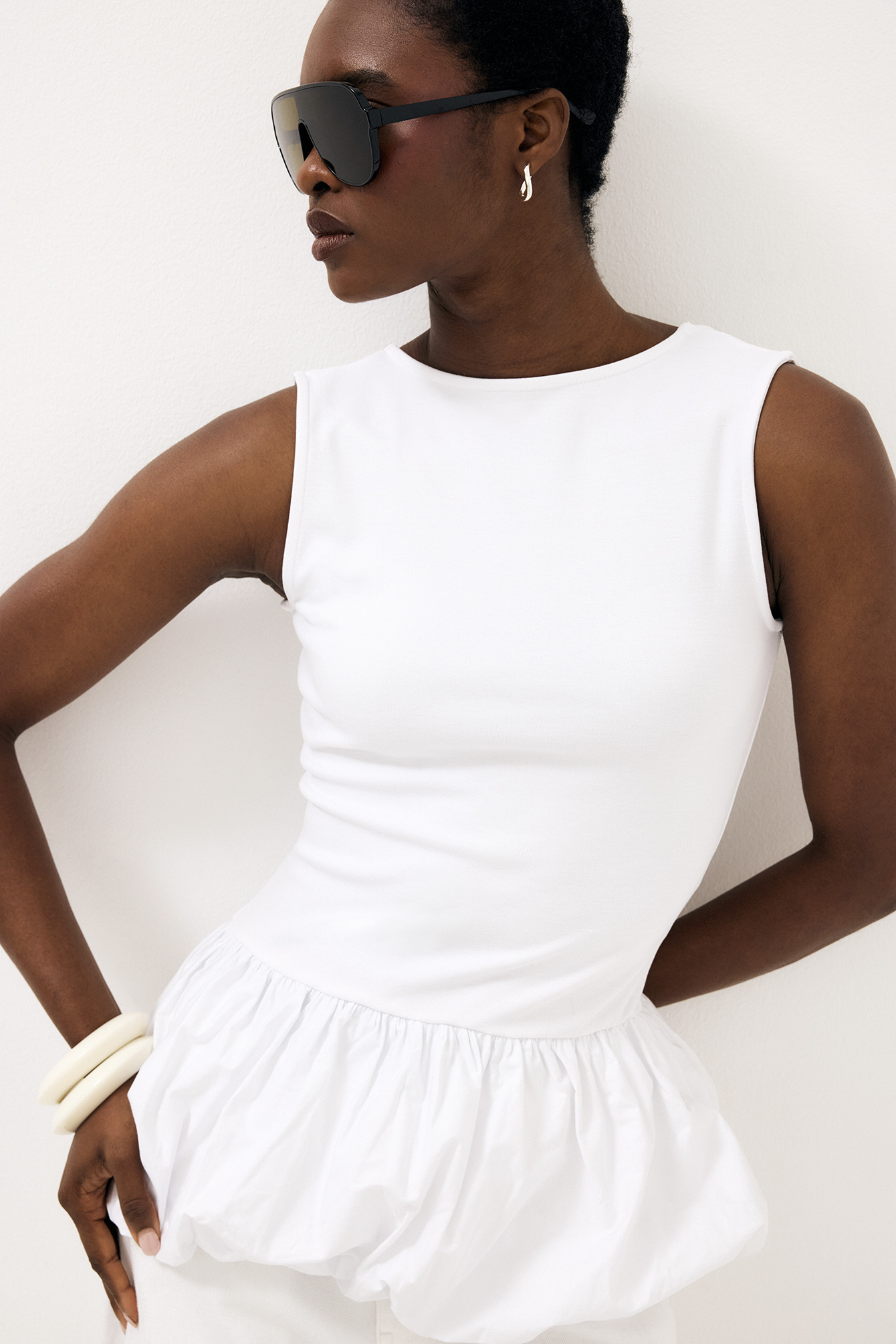 Peplum Top White | NA-KD