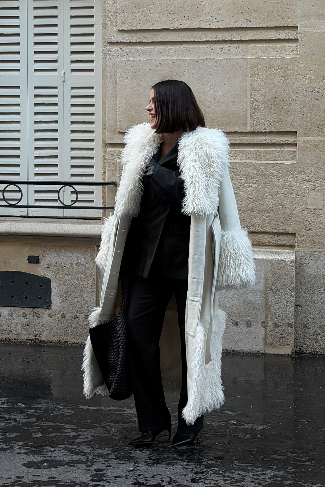 Cape Detail Wool Blend Coat Black | NA-KD