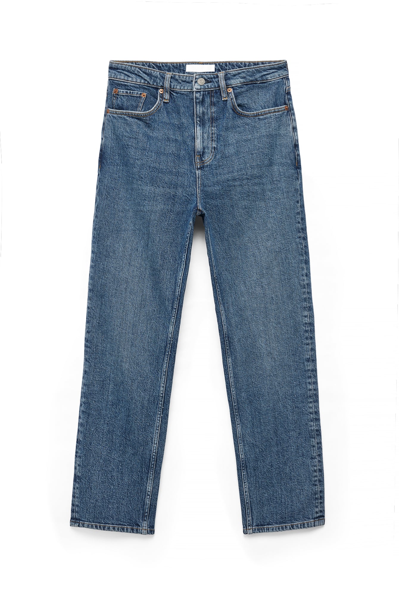 Mid Blue Pier High Waist Slim Jeans