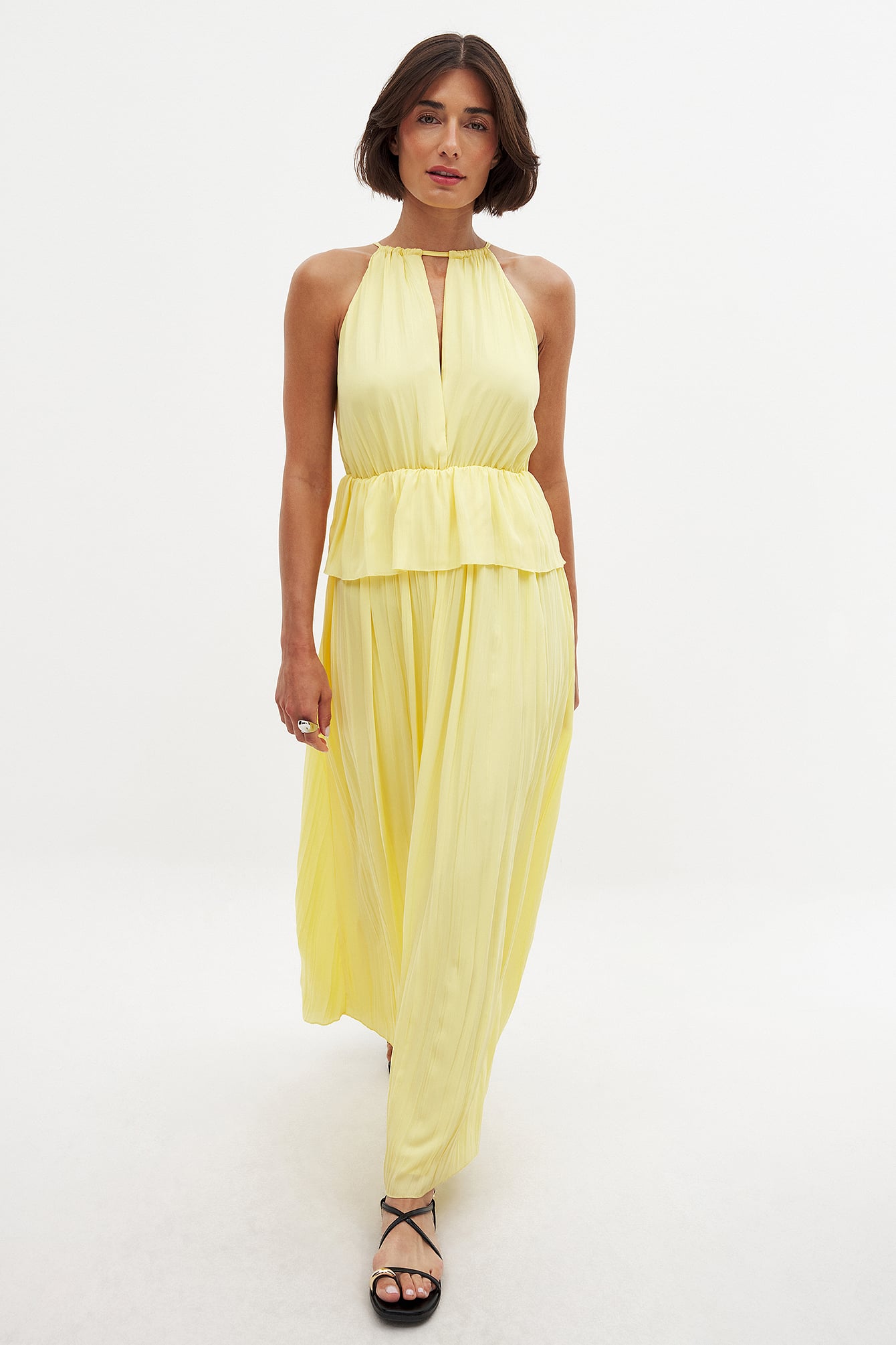 Open Back Lace Maxi Dress Yellow | NA-KD Open Back Lace Maxi Dress Yellow | NA-KD