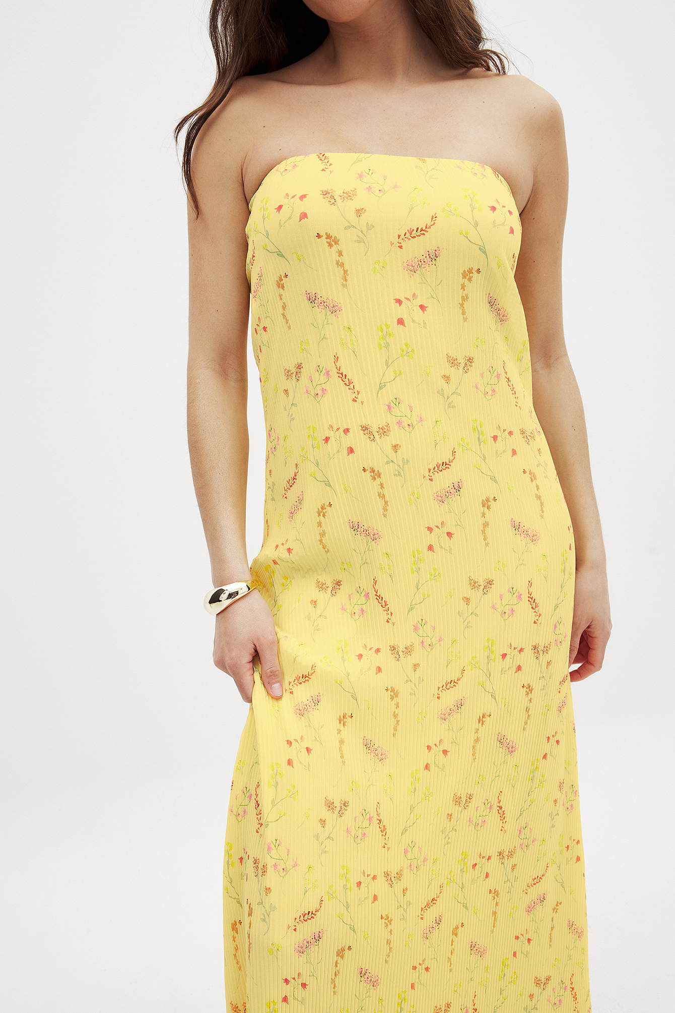 Robe Longue Rouge Atmosphere Taille 10 UK - Motif Fleuri Avec Doublure - Occasion Très Bon état