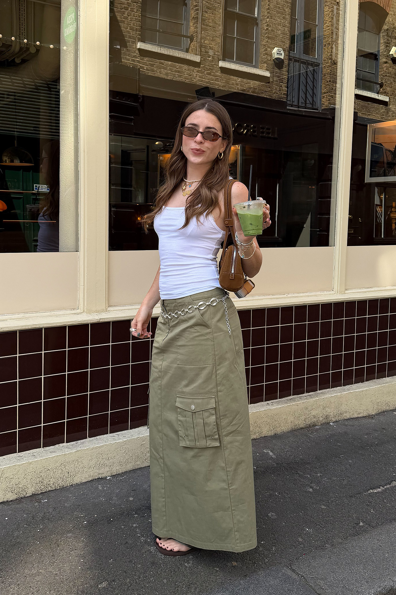 Pocket detail cargo skirt moss green — kjol med fickor från NA-KD