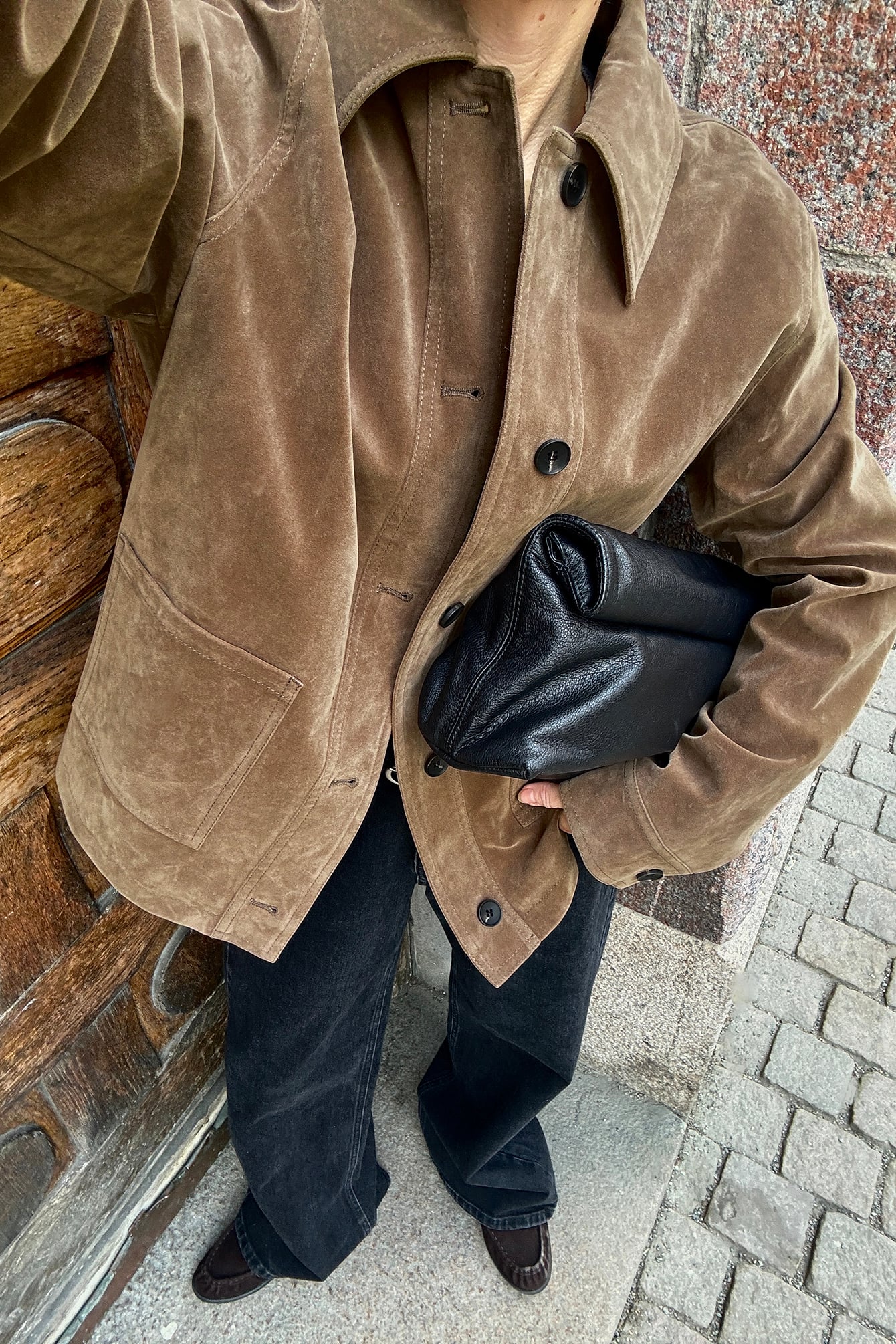 Pocket Detail Faux Suede Jacket Beige | NA-KD