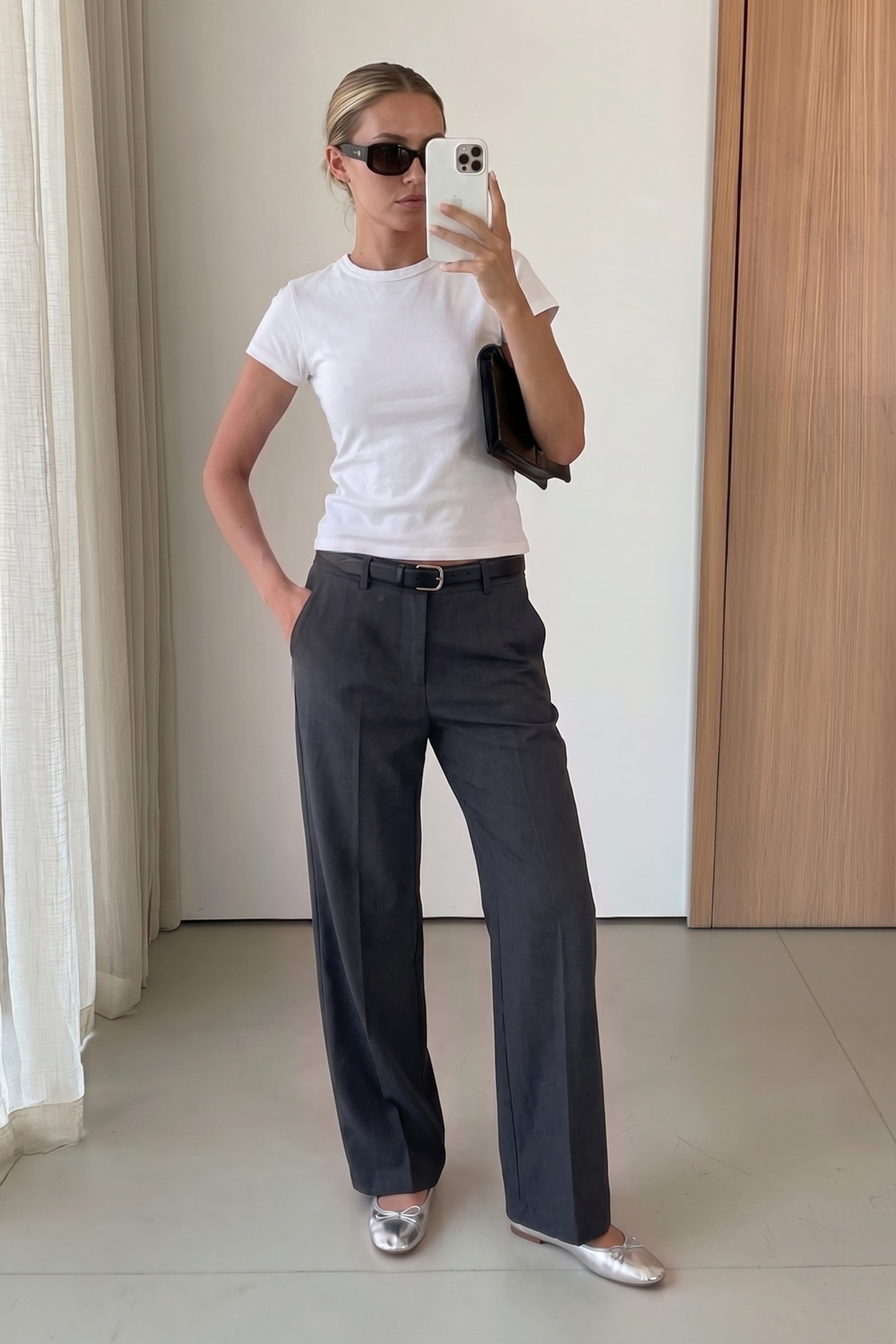 Pocket flap detail suit pants dark grey — byxor med fickor från NA-KD