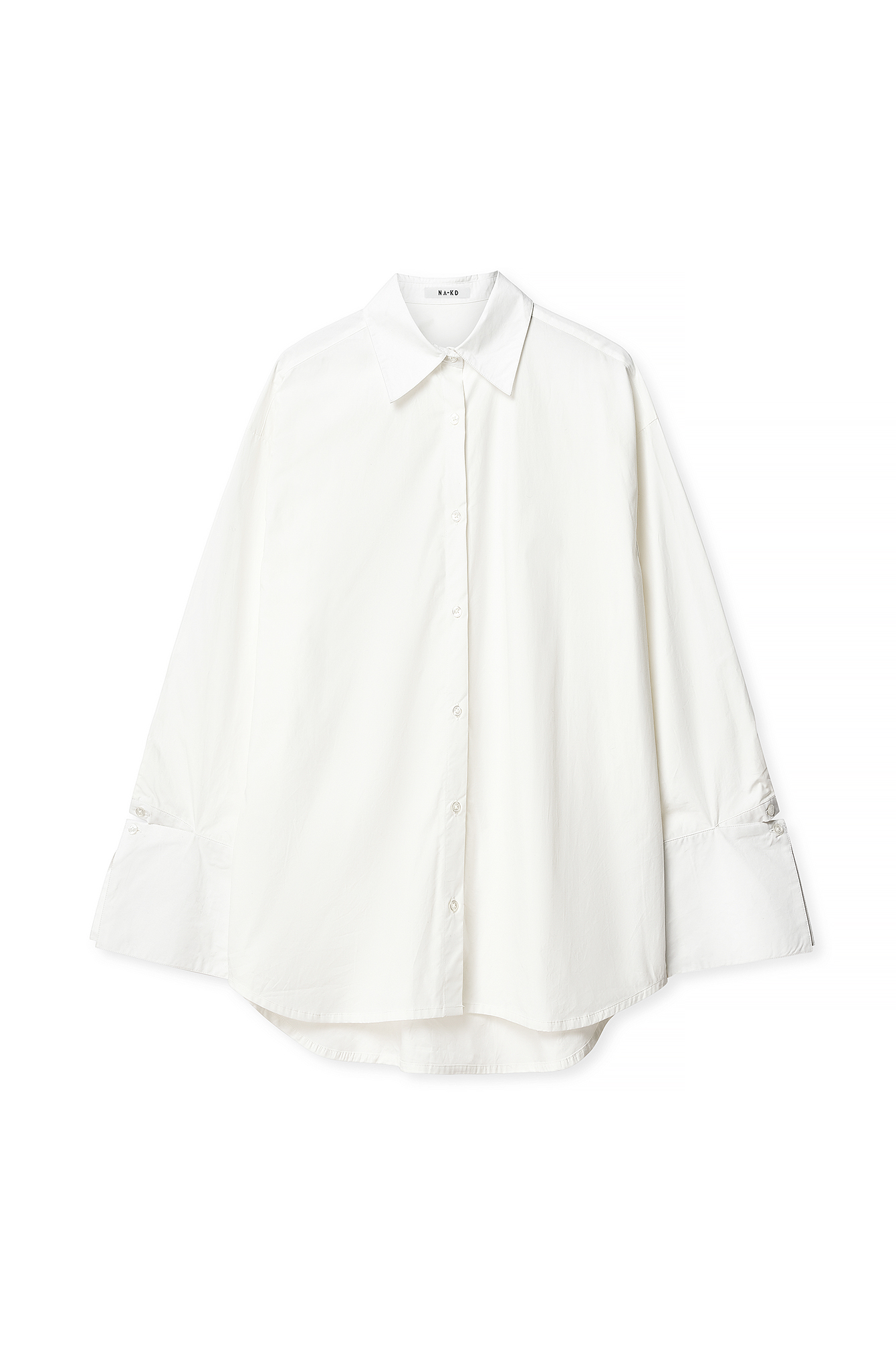 NA-KD Pointed Collar Cotton Shirt - Shirts - White - EU 34 - NA-KD / NAKD