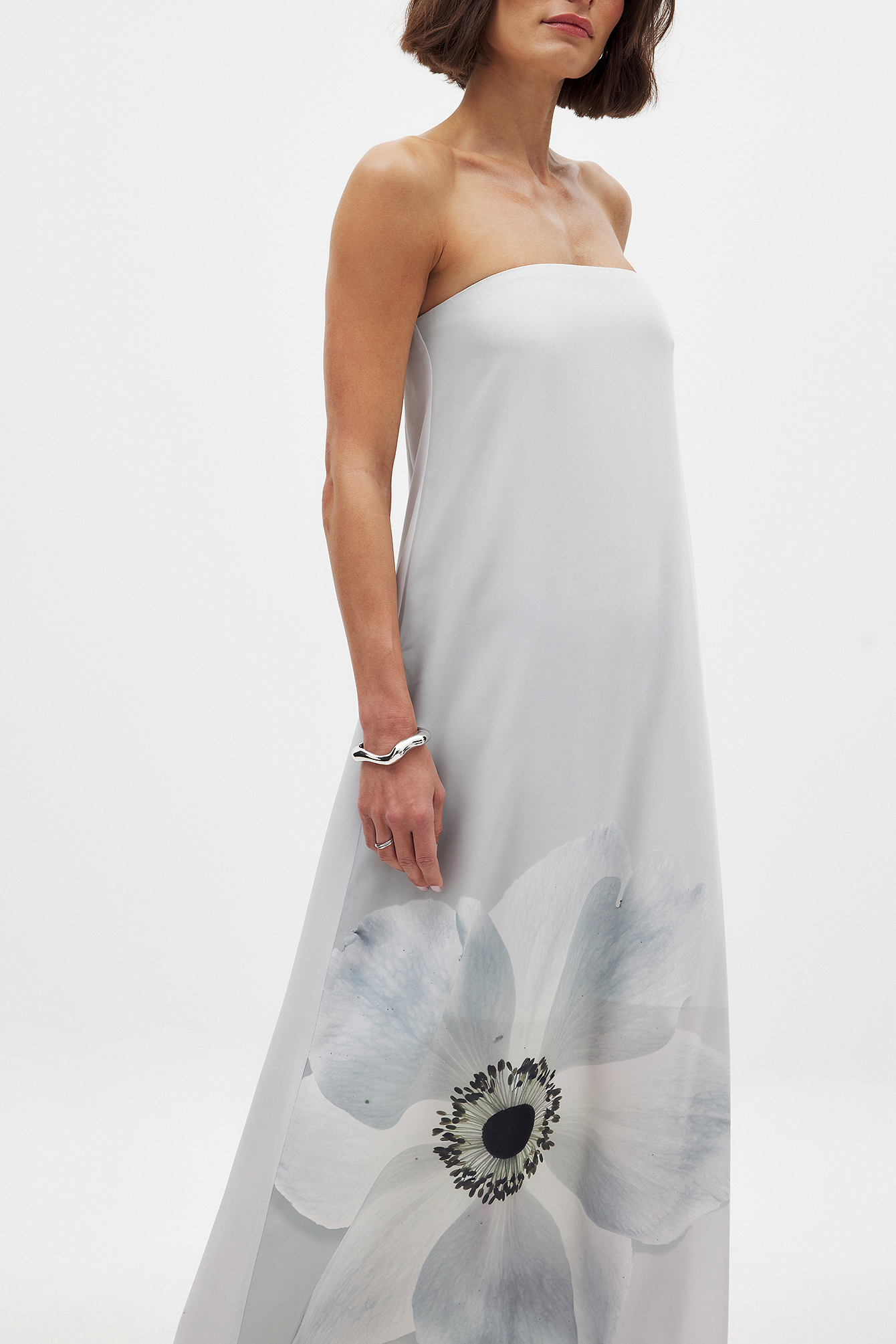 Plisse Maxi Tube Dress Flower | NA-KD
