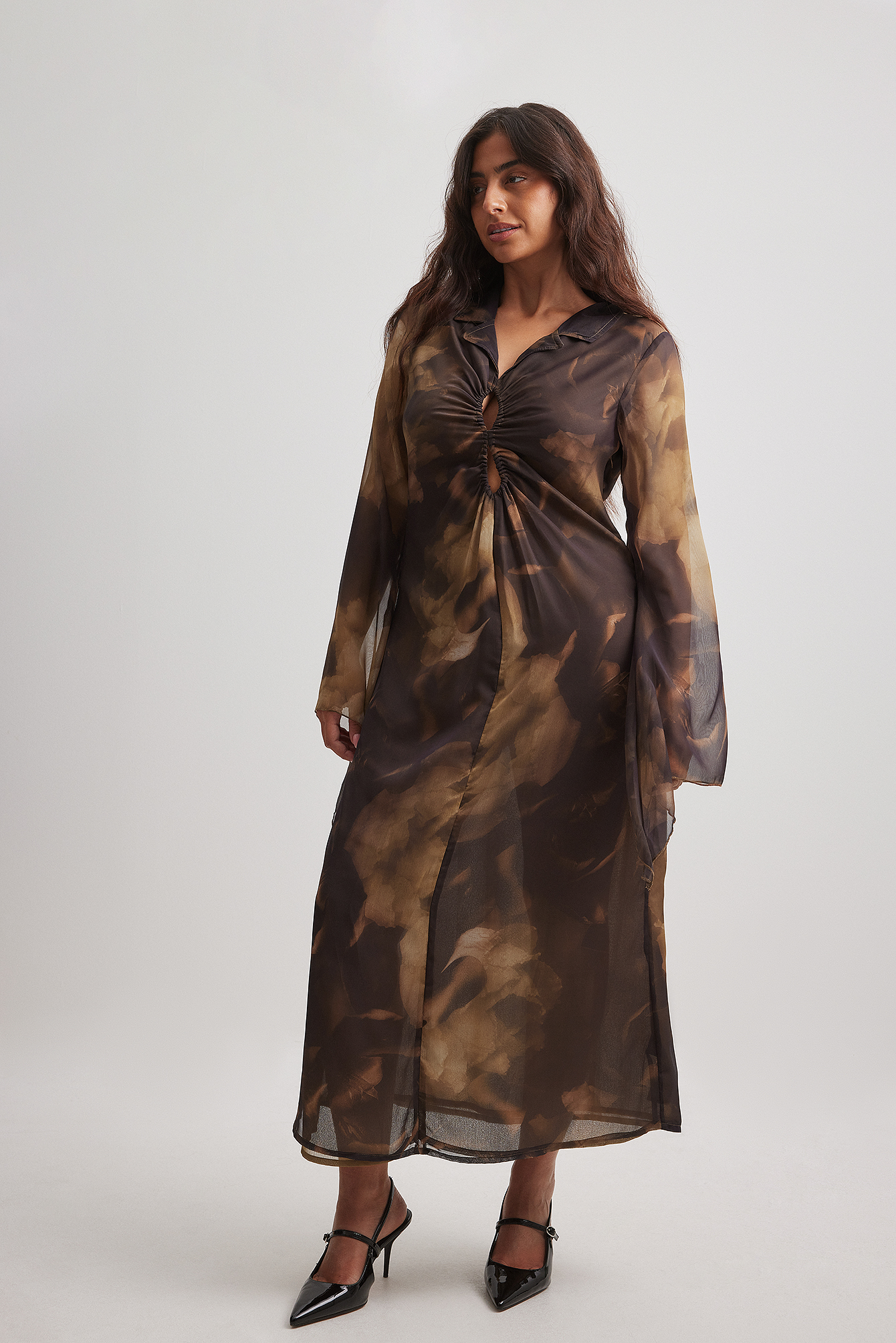 Printed Chiffon Midi Dress Multicolor | NA-KD Printed Chiffon Midi Dress Multicolor | NA-KD