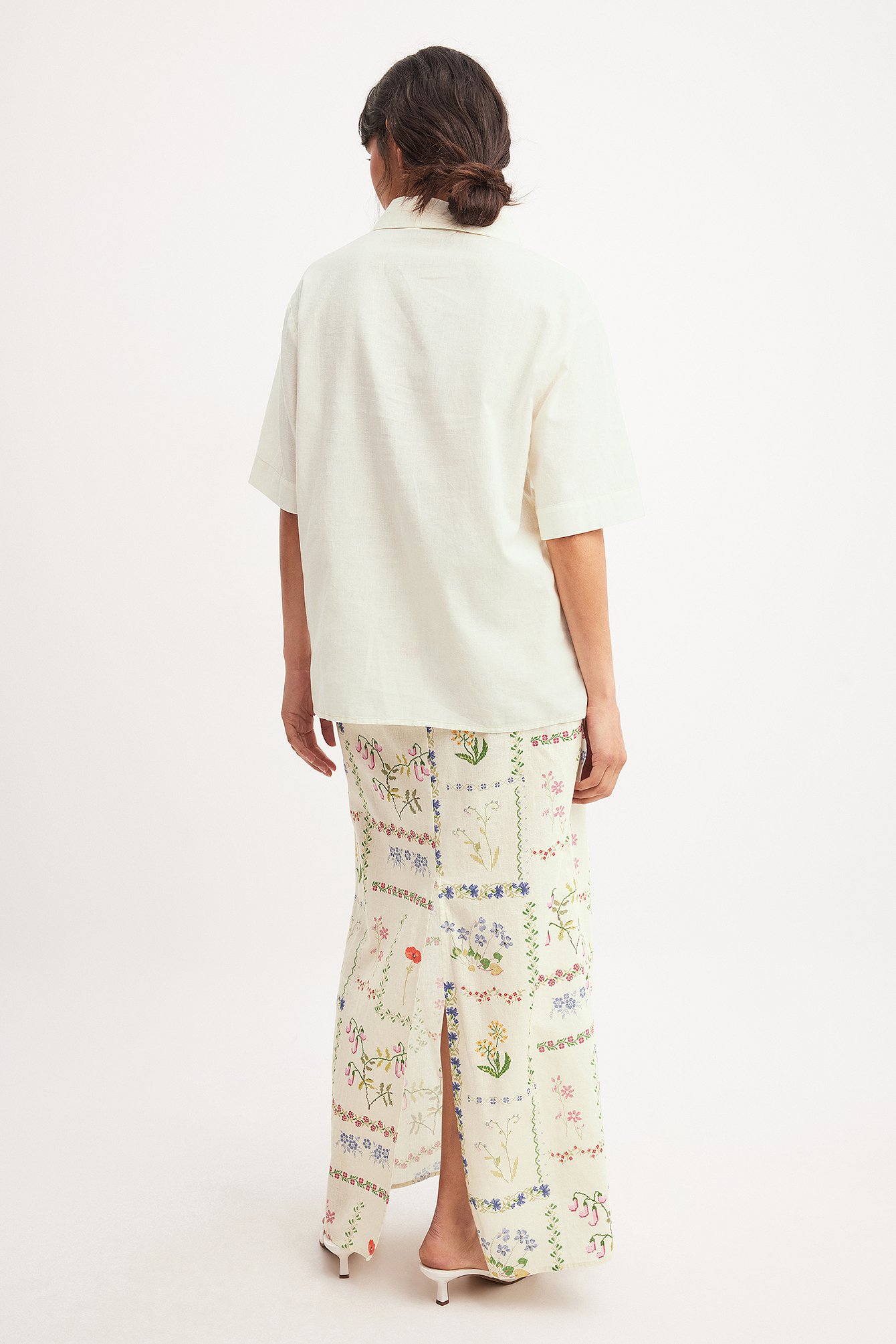 Rita Montezuma x NA-KD Printed Maxi Skirt - Maxi Skirts - Flower - EU 32 - NA-KD / NAKD