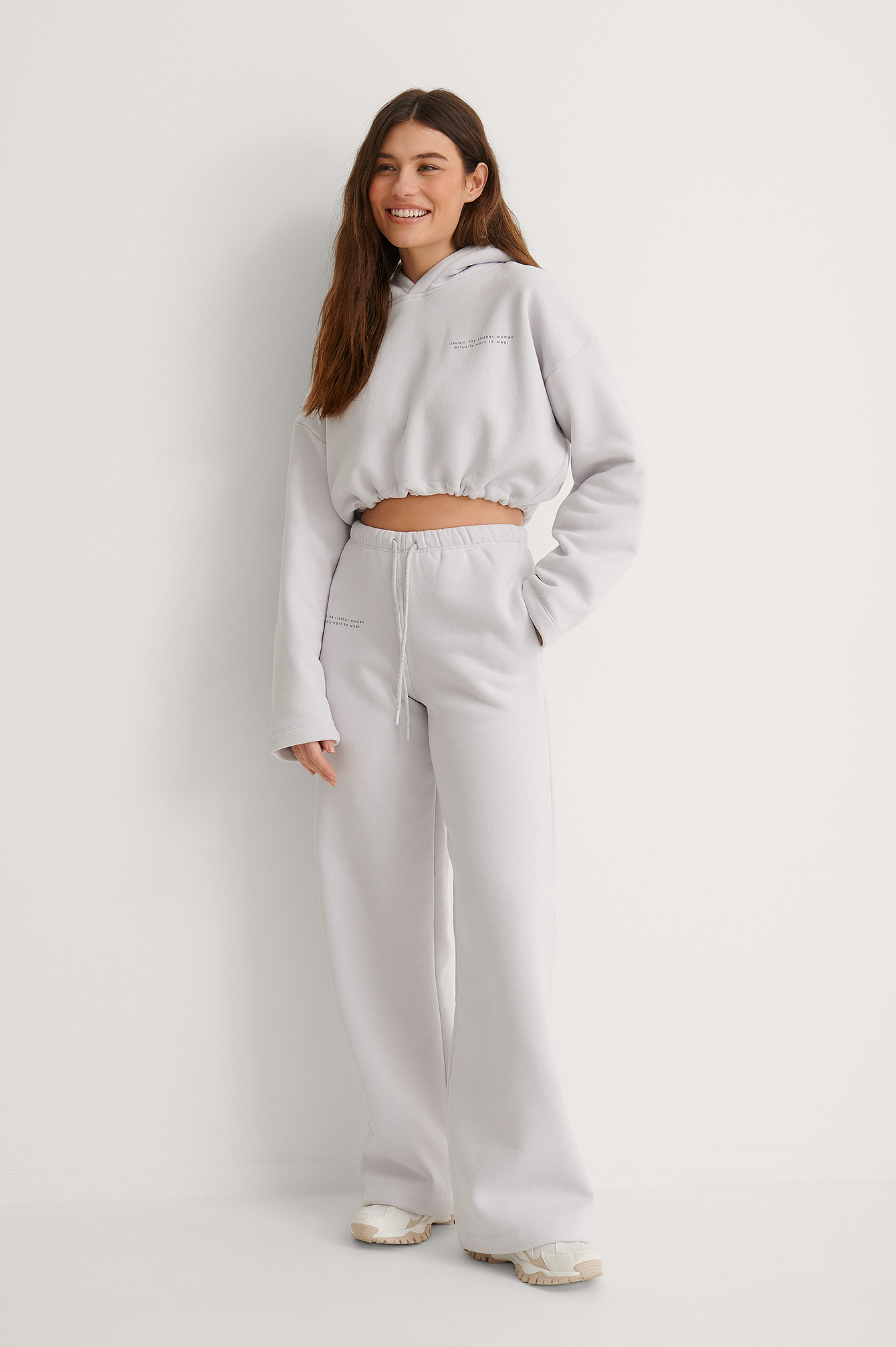 Pantaloni Palazzo Sportivi Stampati Viola | na-kd.com