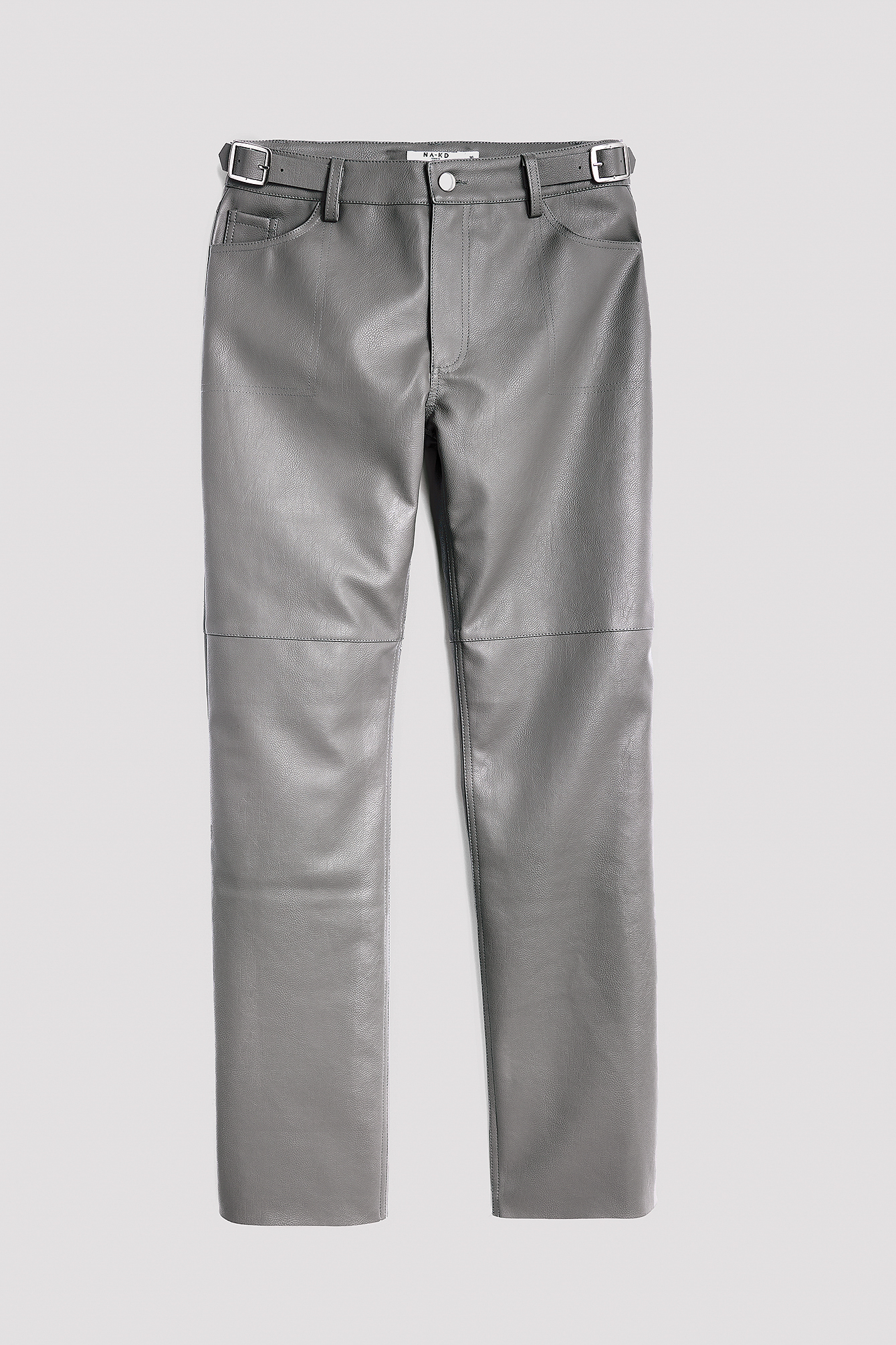 Grey Pu Trousers
