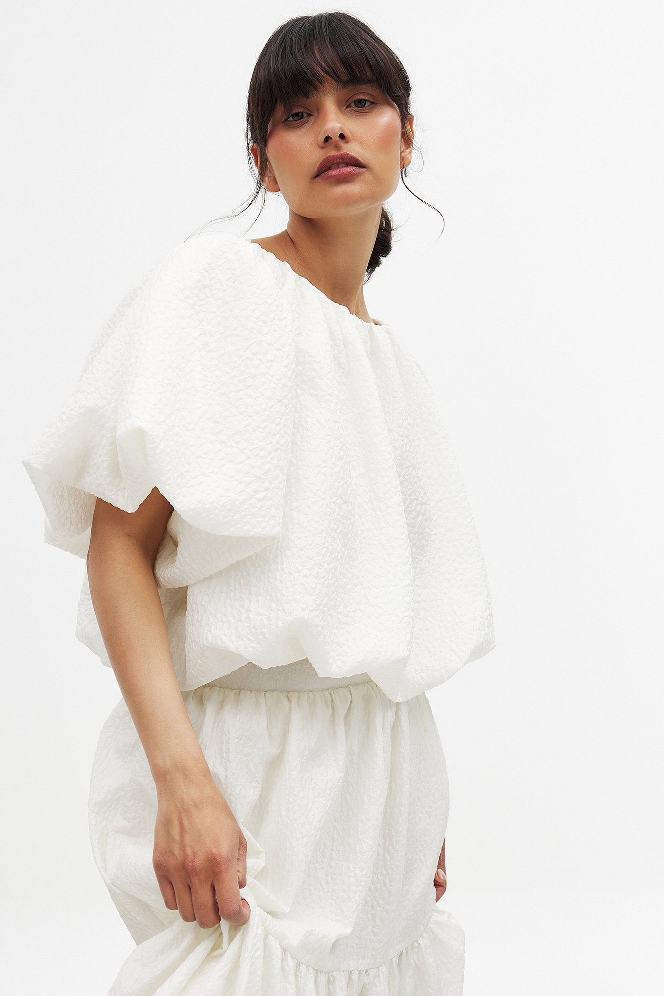 NA-KD Puff Sleeve Volume Blouse - Summer Sets - Offwhite - EU 42 - NA-KD / NAKD