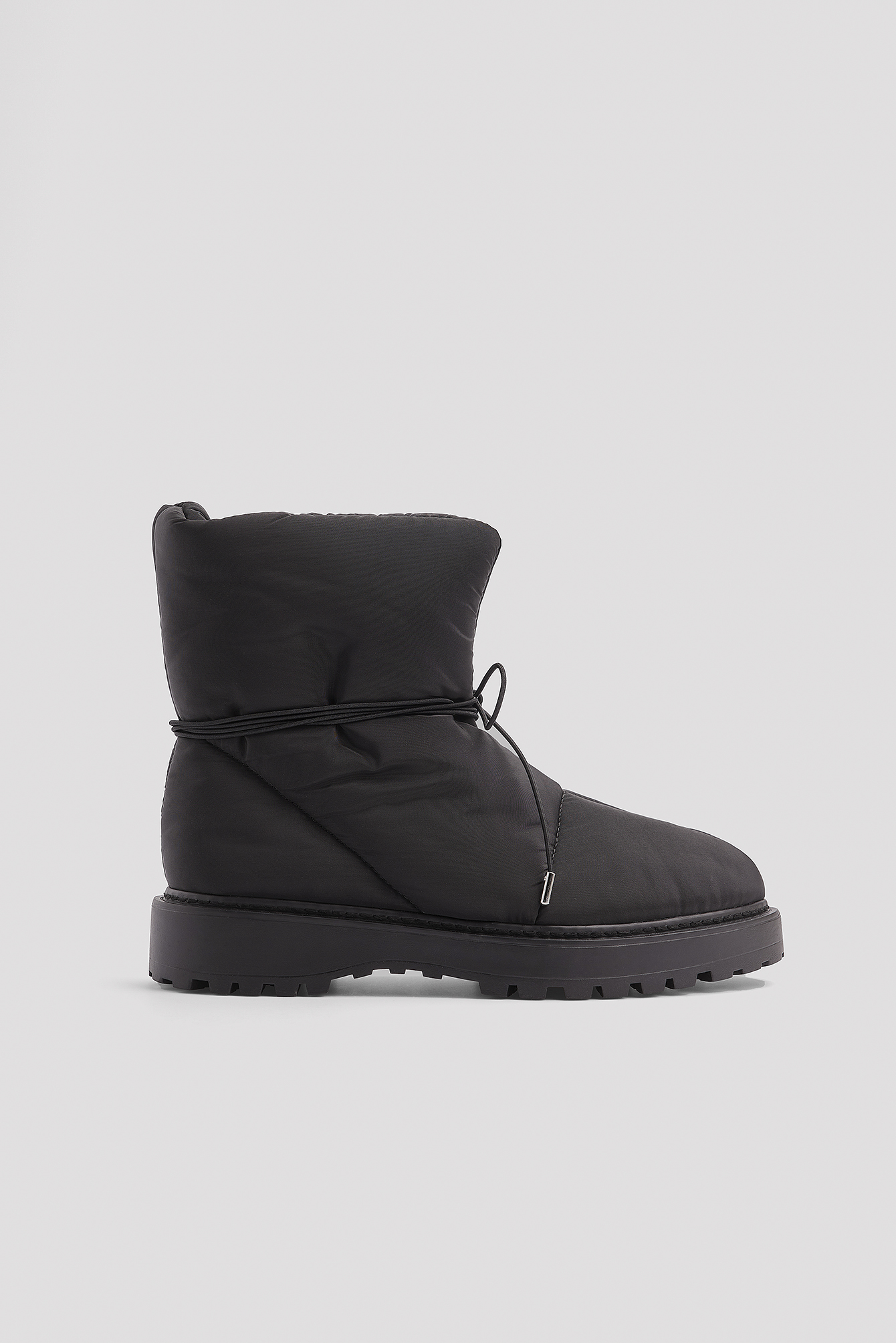 Black quilted ankle boots