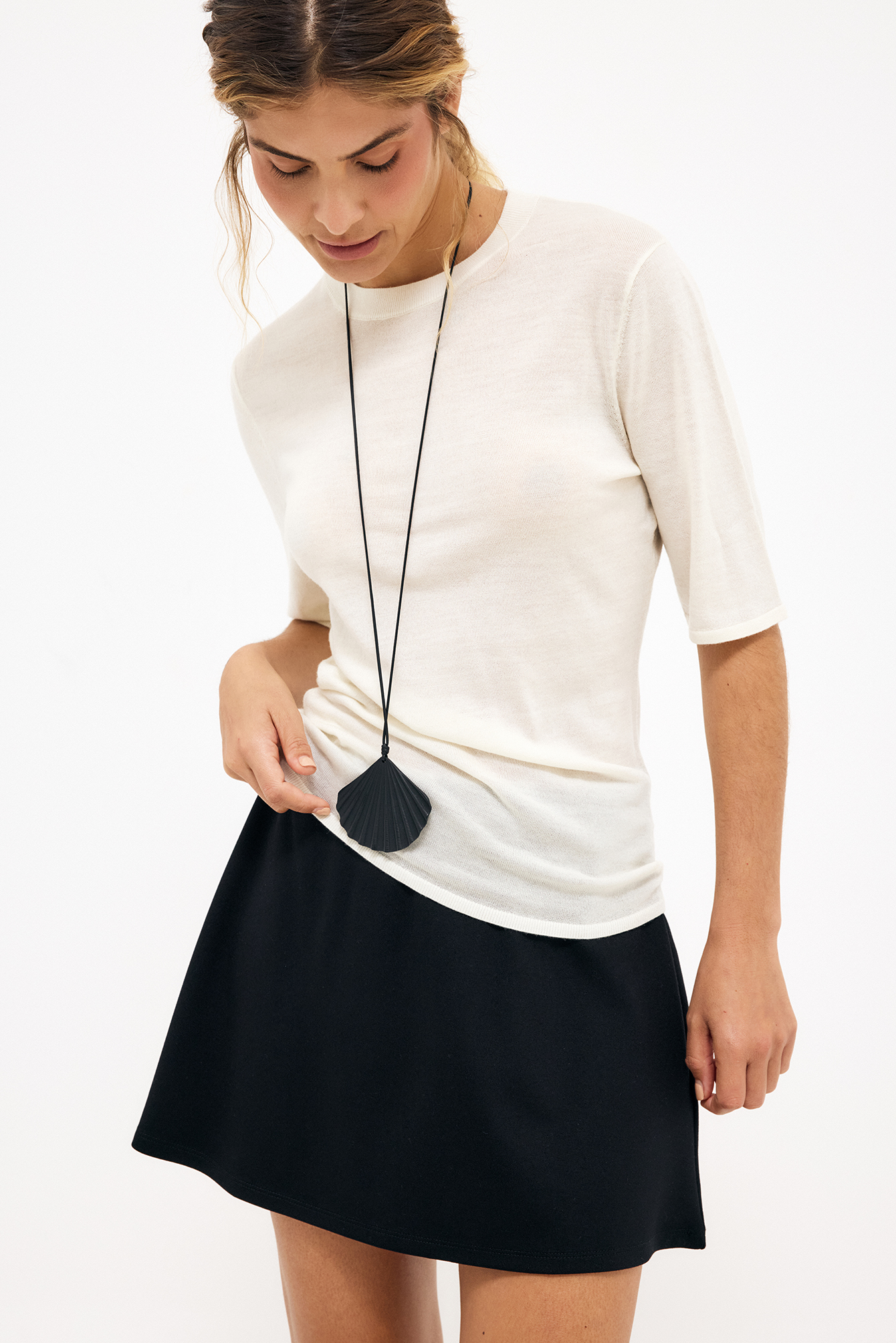 Punto Skater Skirt - Mini Skirts - Black - XS - NA-KD / NAKD