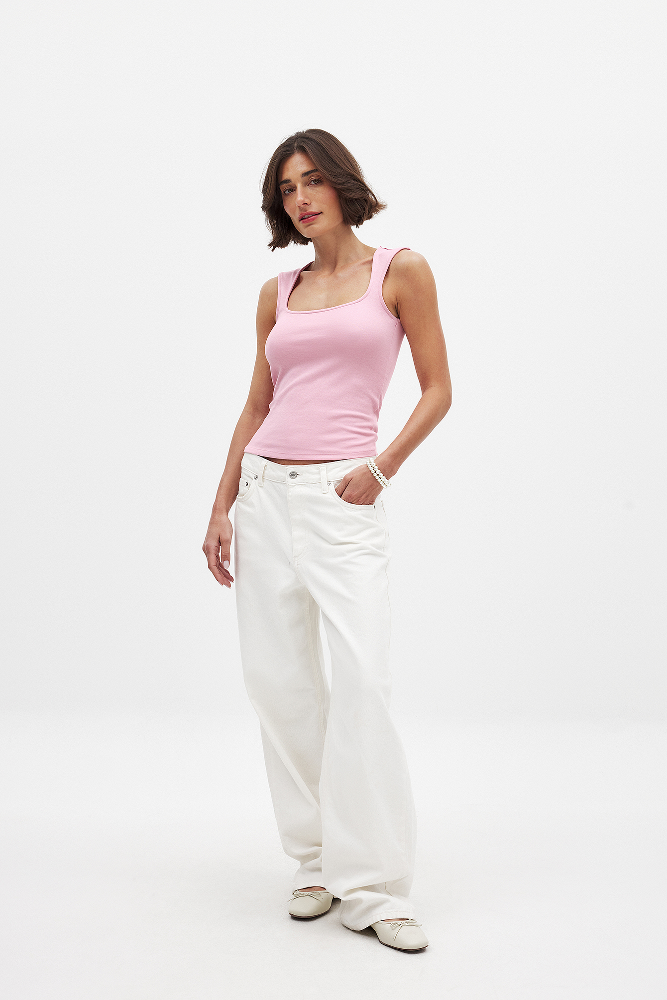 NA-KD Punto Sleeveless Top - Basic Tops - Pink - XS (EU 32) - NA-KD / NAKD
