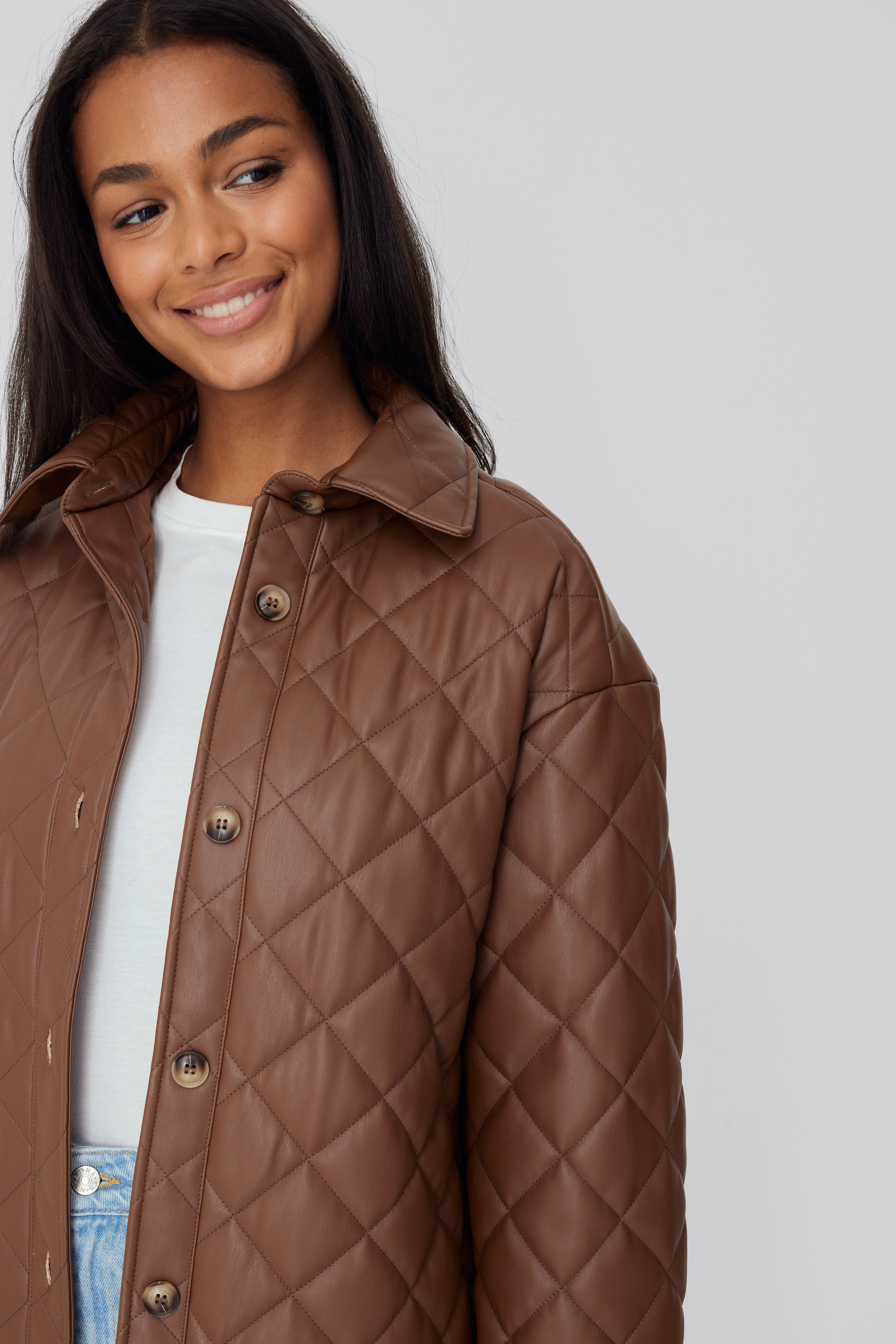 Chocolate Brown Quilted Belted Short Coat