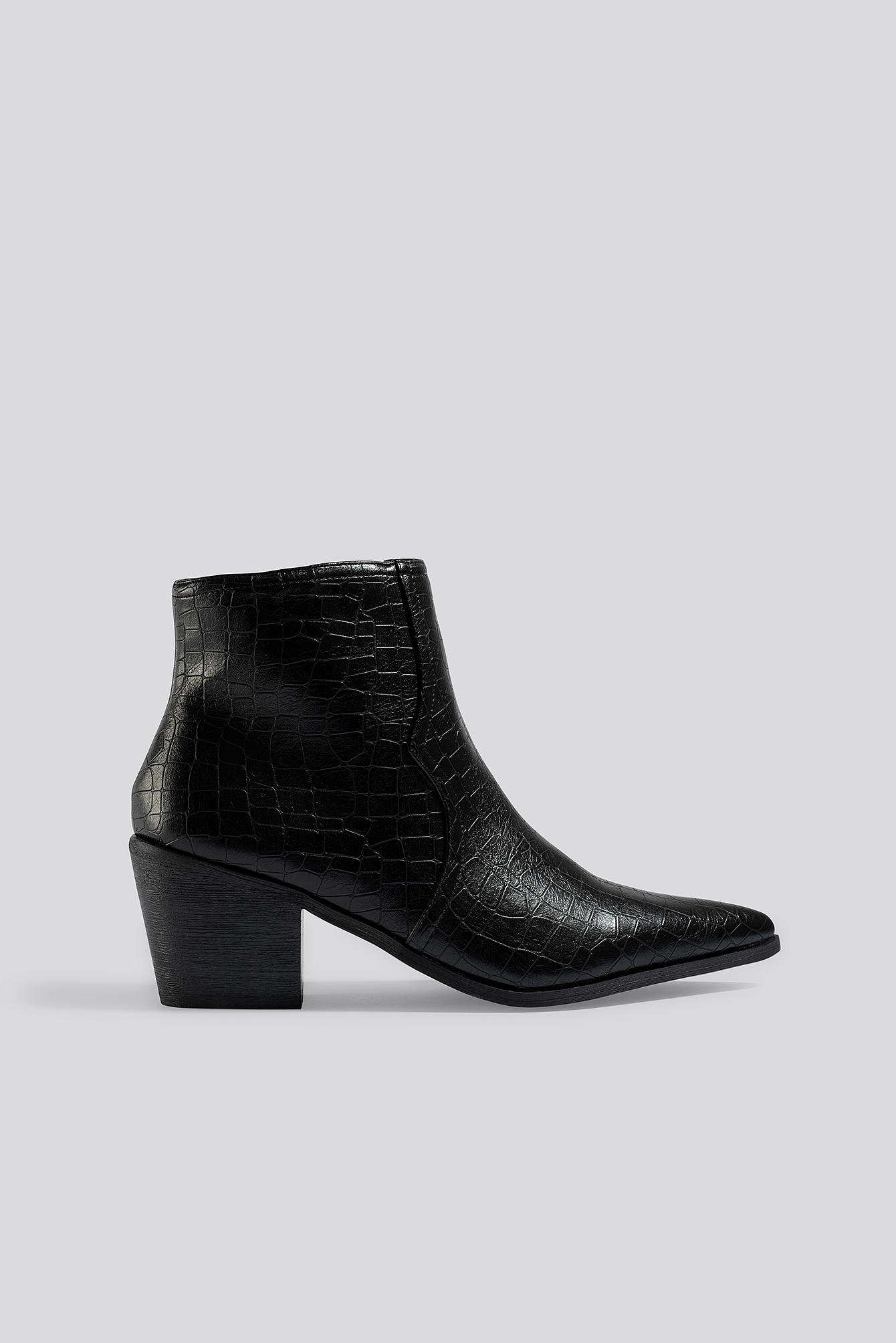 Joyce Ankle Boots Black Croc Pu