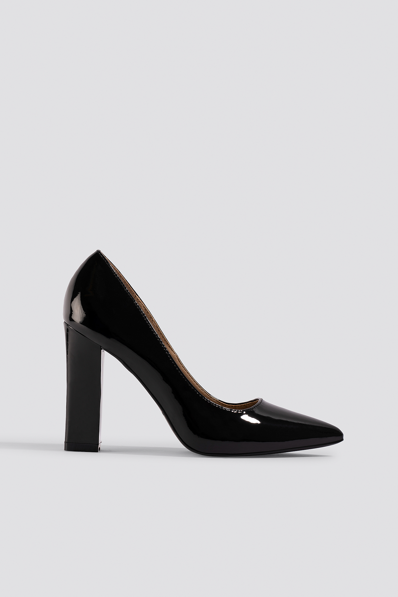 Zia Block Heel Court Pumps Black Patent