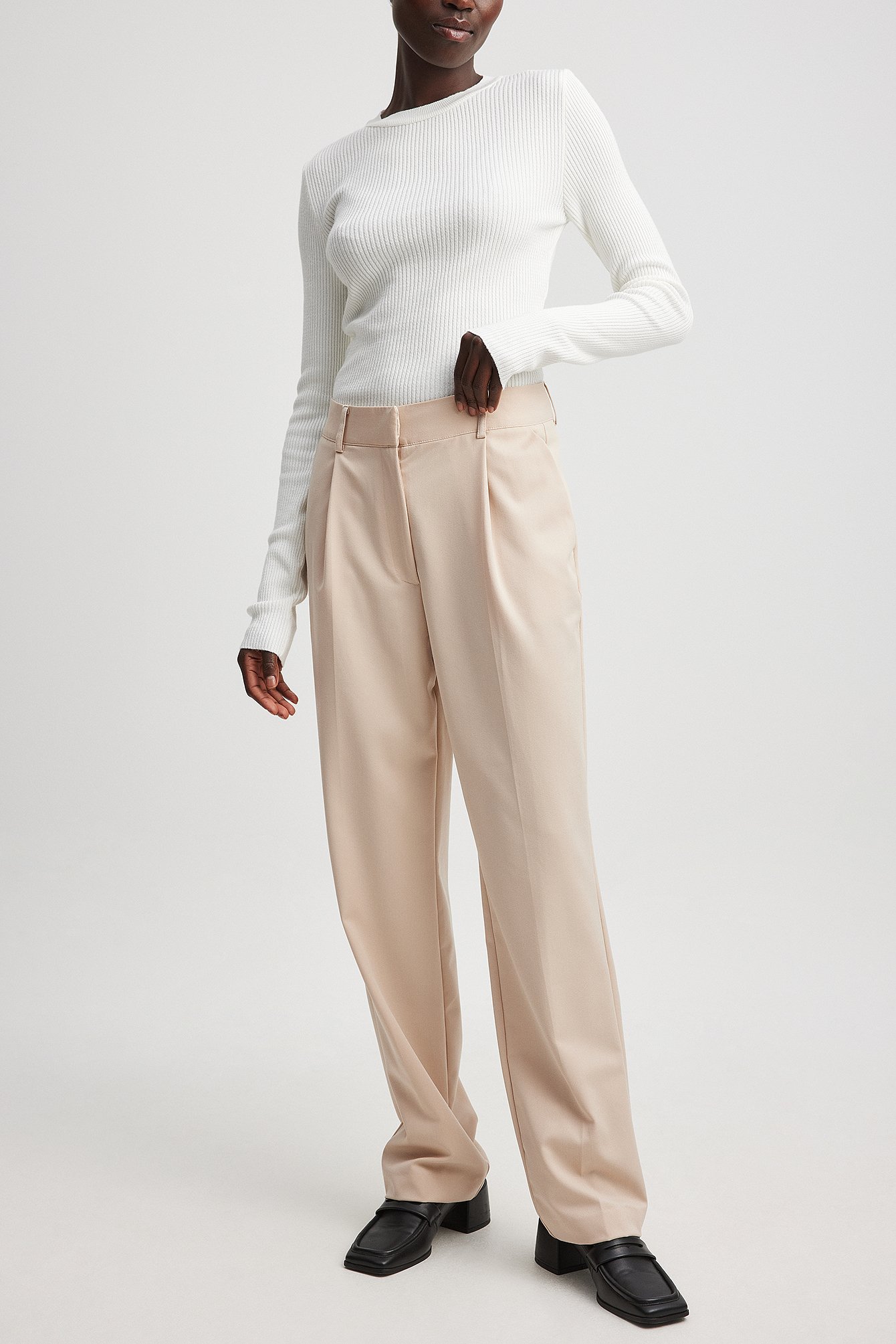 Mid Rise Suit Pants