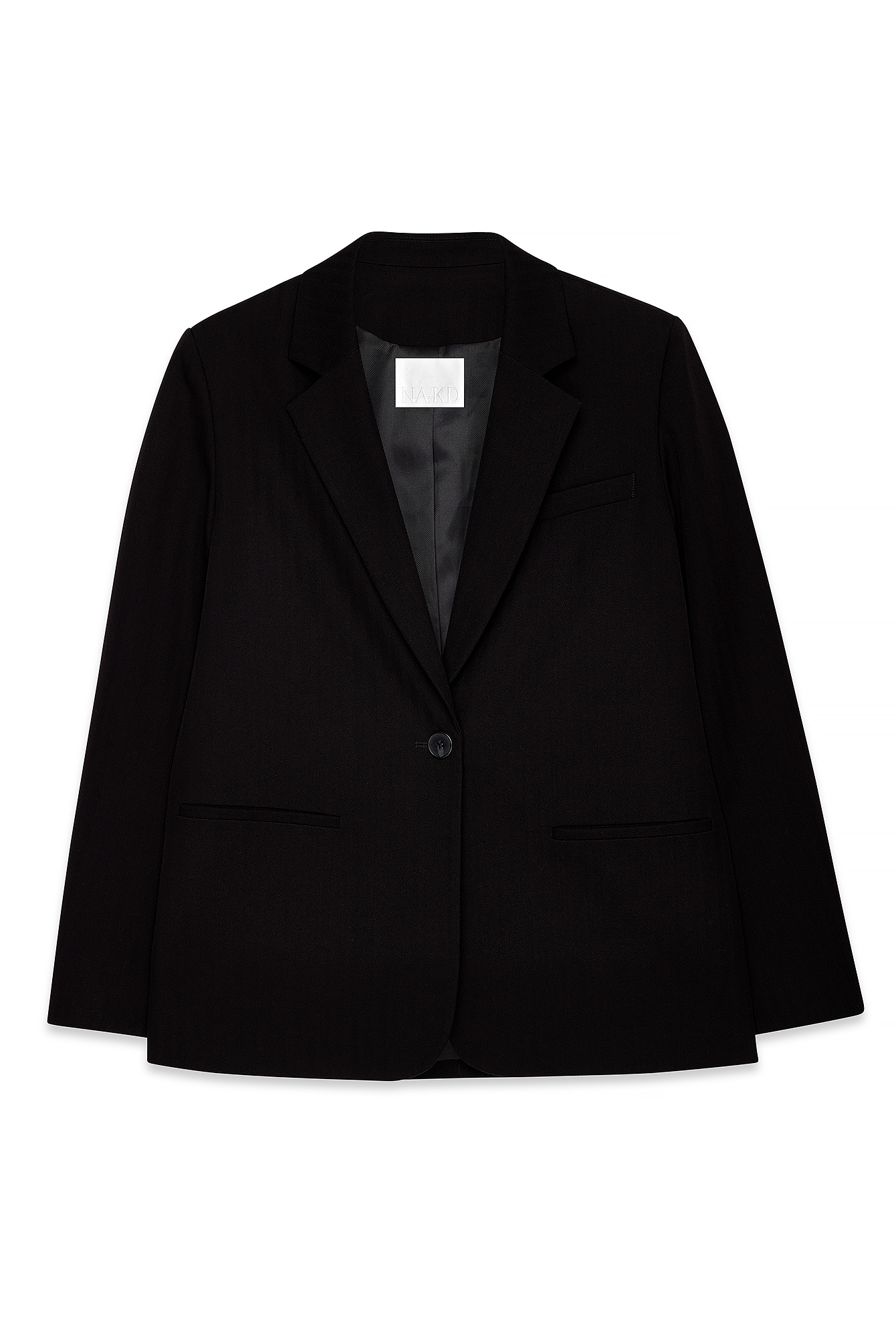 Americana de tejido grueso de corte regular - Outfits oficina - Black - EU 36 - NA-KD / NAKD