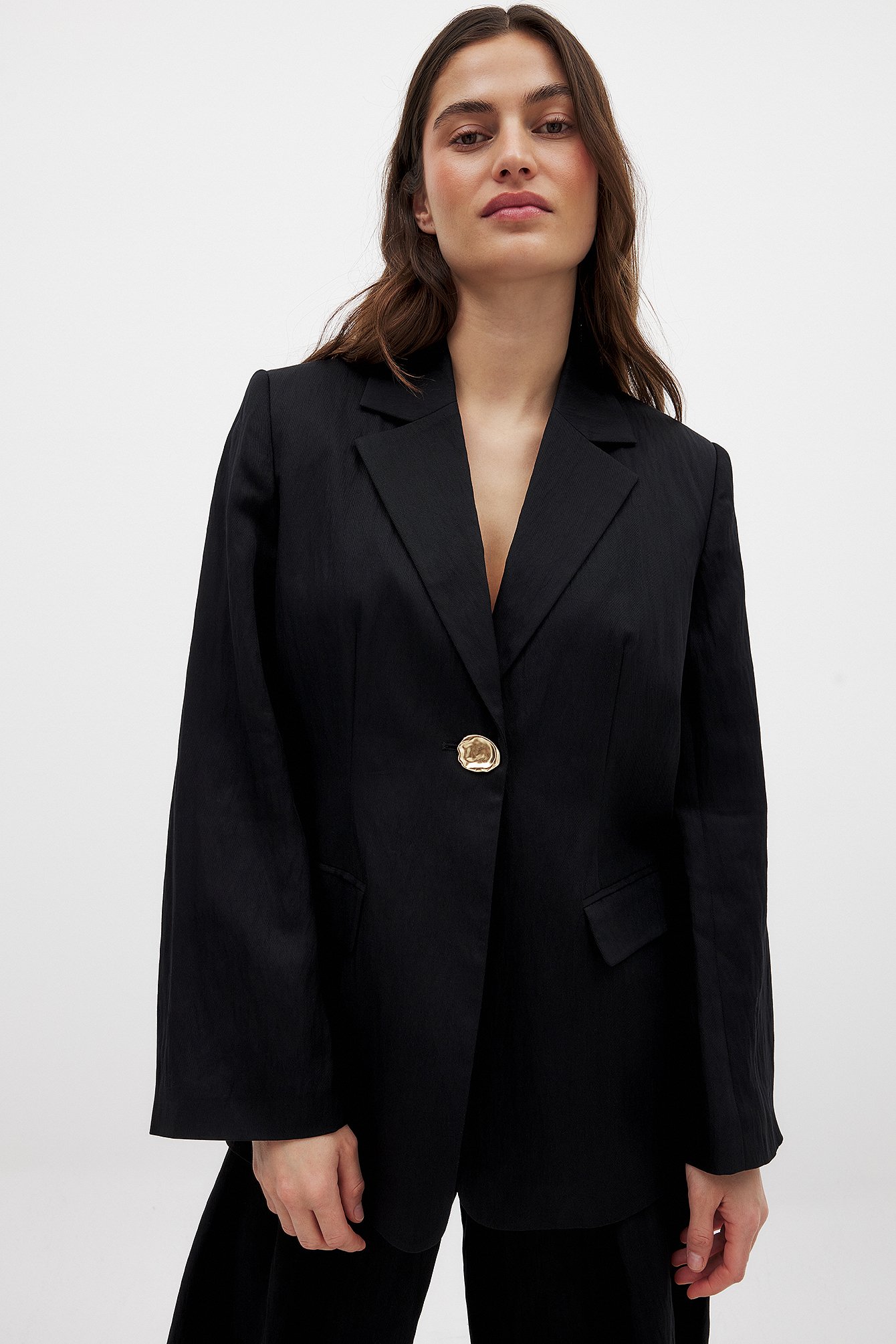 Blazer classique à manches larges Noir | NA-KD