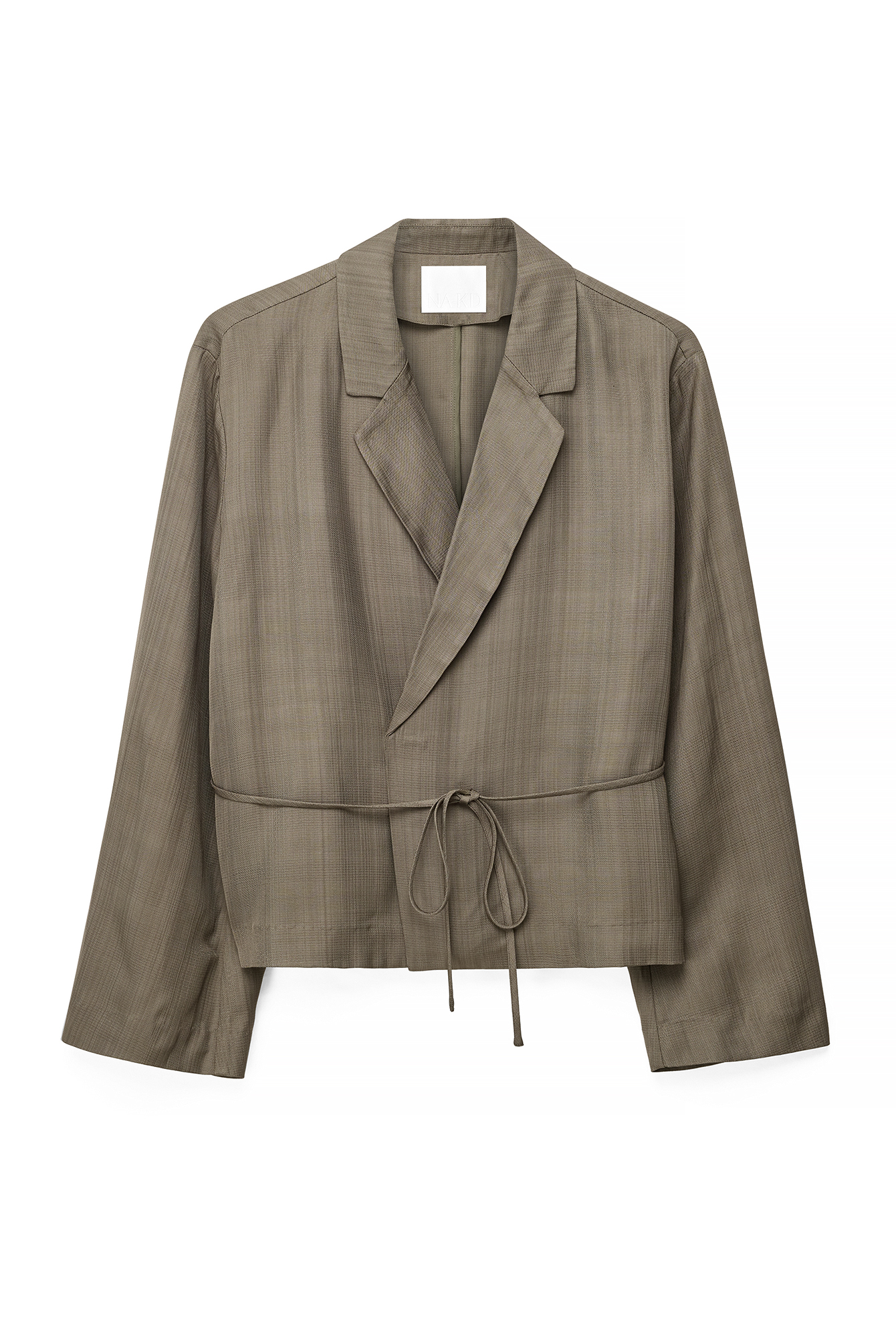 Brown Relaxed blazer med knytning fram