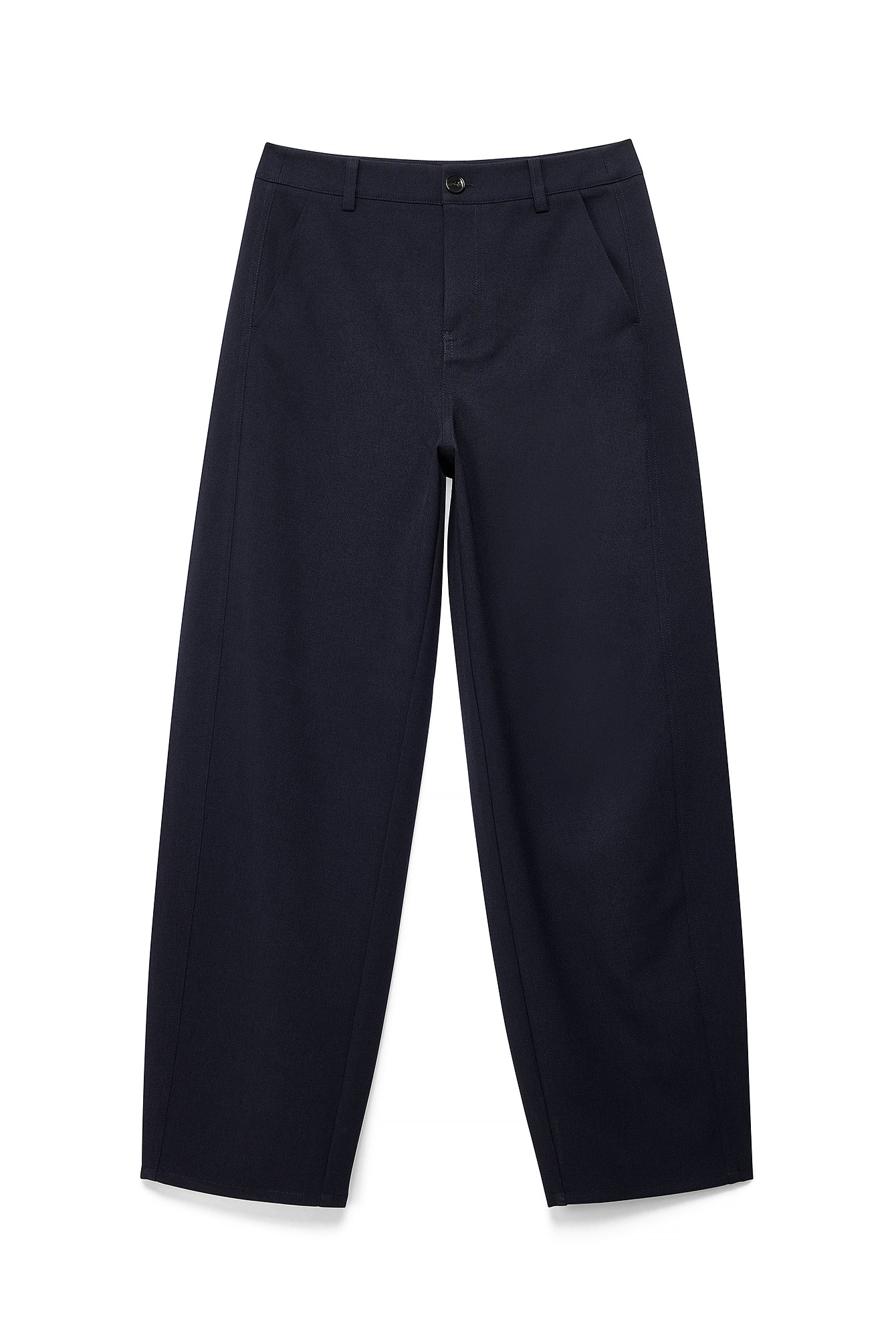 Relaxed barrel pants navy — byxor med fickor från NA-KD