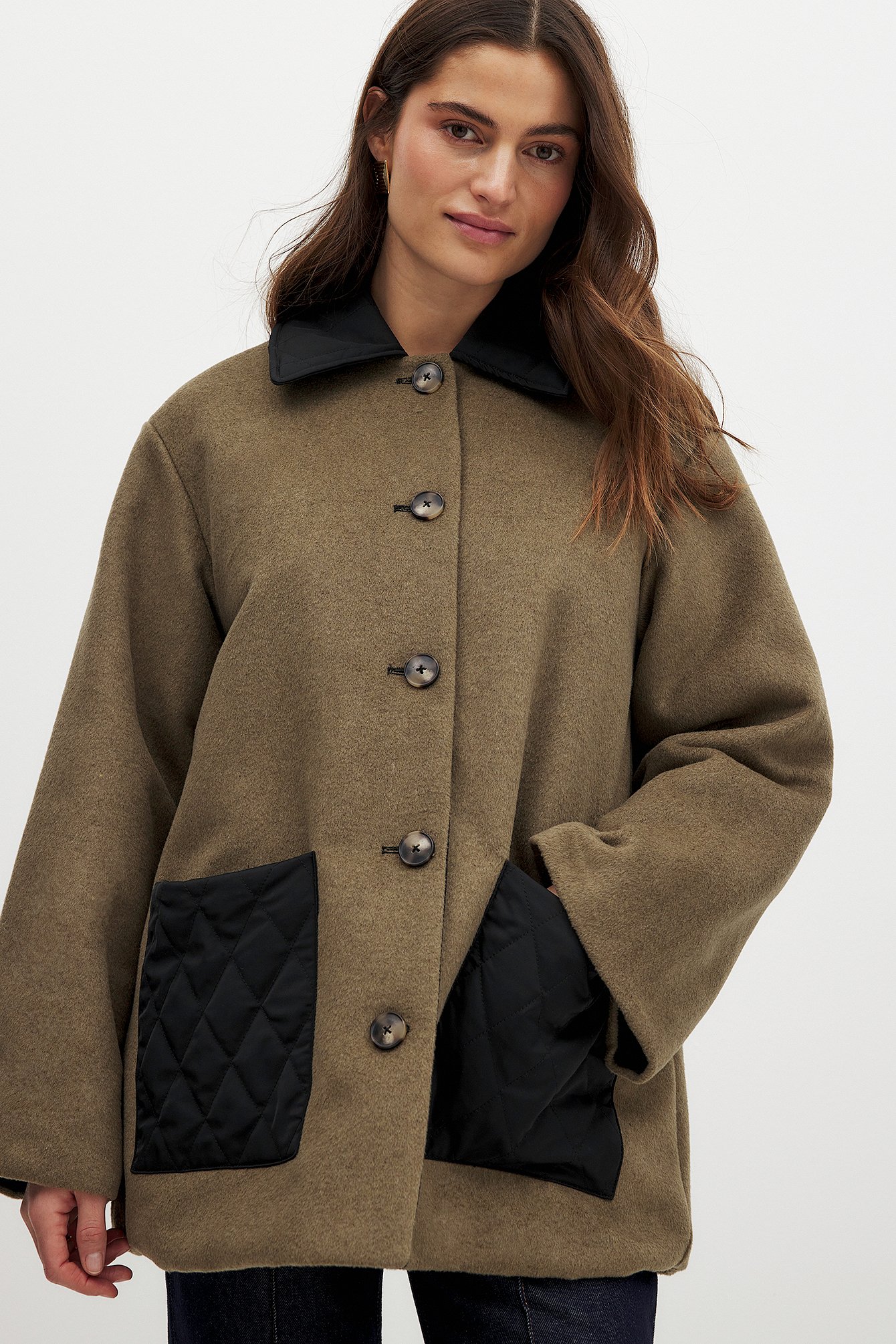 NA-KD x Zoe Liss Reversable Quilted Detailed Jacket - Spring Jackets - Beige - EU 32 - NA-KD / NAKD