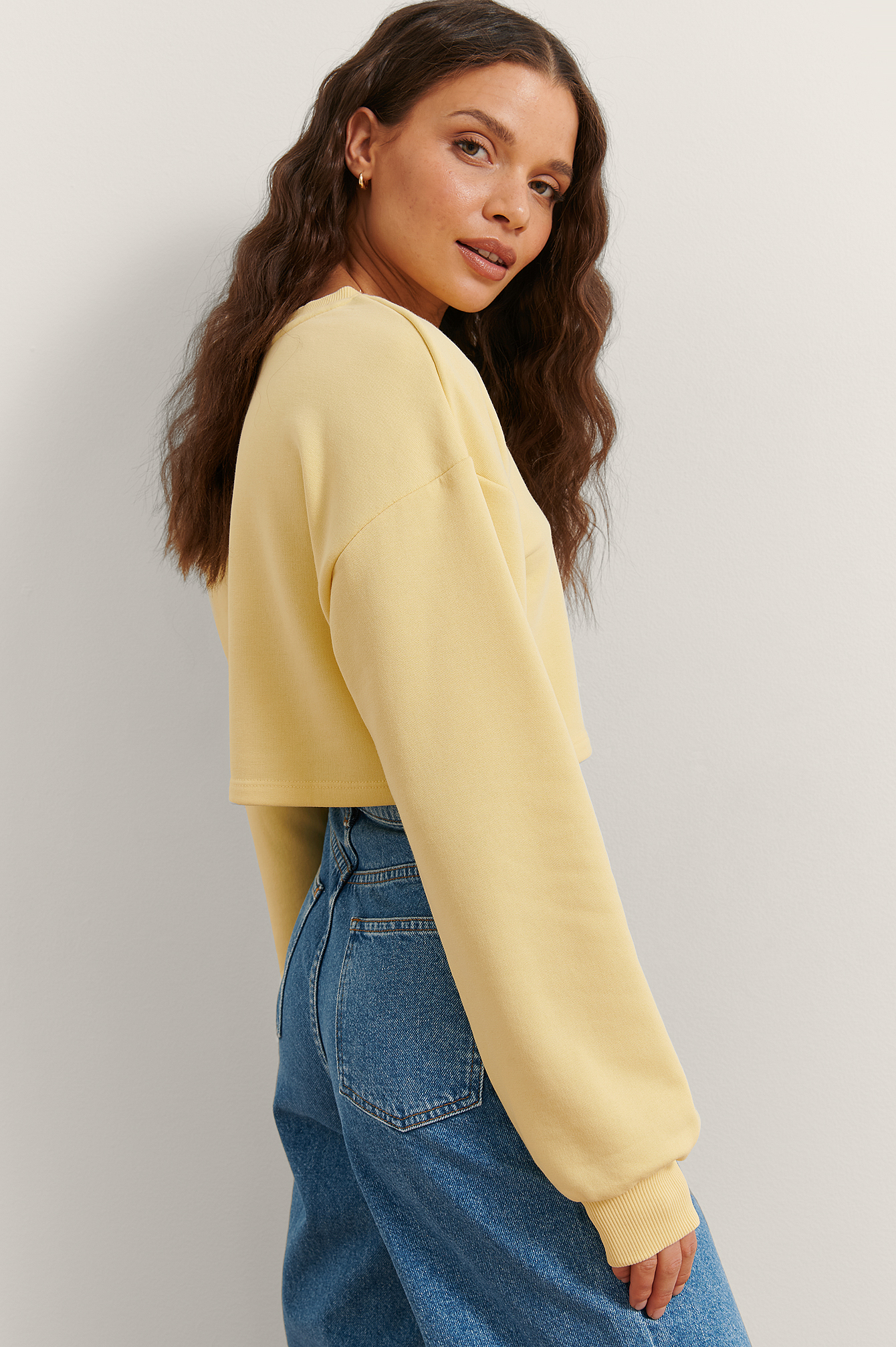 Yellow Organic Cropped Sweater