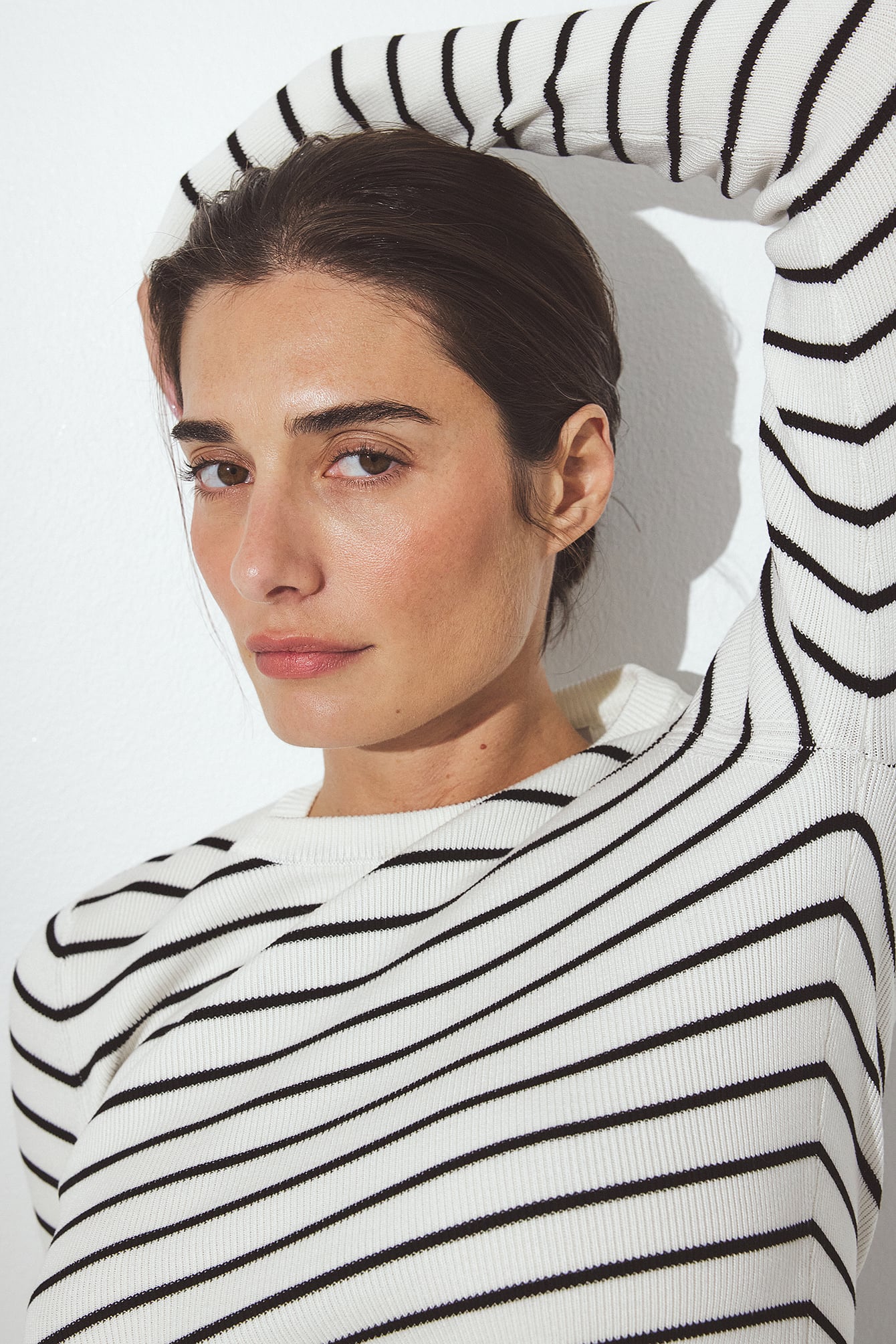 NA-KD Ribbed Knitted Round Neck Top - Knitted Tops - Stripe - XS (EU 32) - NA-KD / NAKD