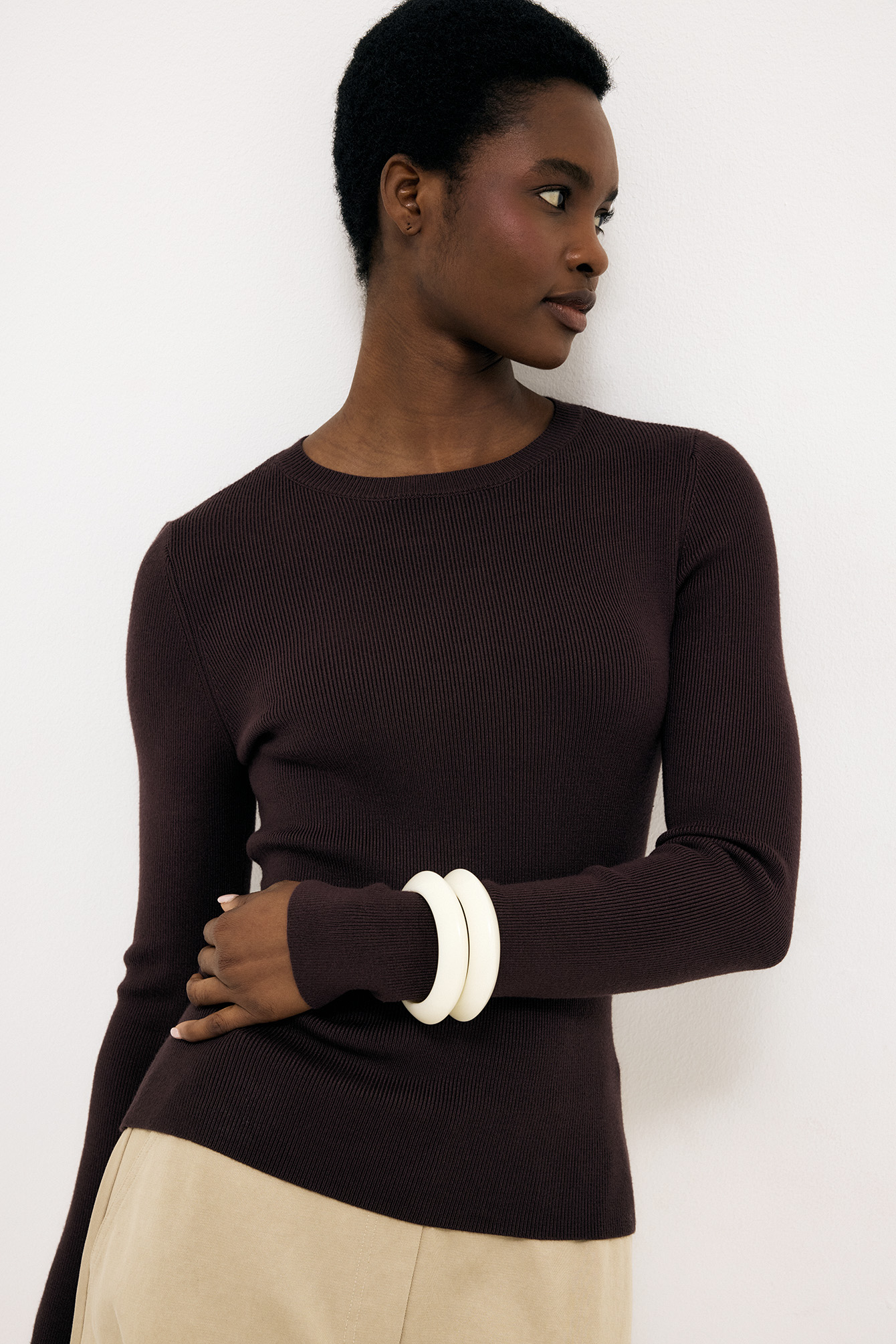 Ribbed knitted top