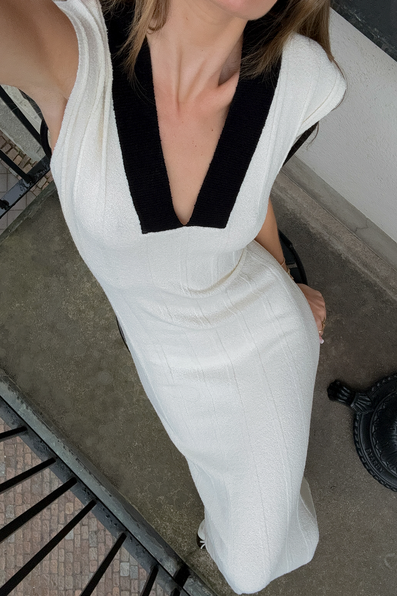 black knitted long sleeve dress Valerie Ribbed Knit Long Sleeve Maxi Dress (Black) – La Belle Boutique main image 0