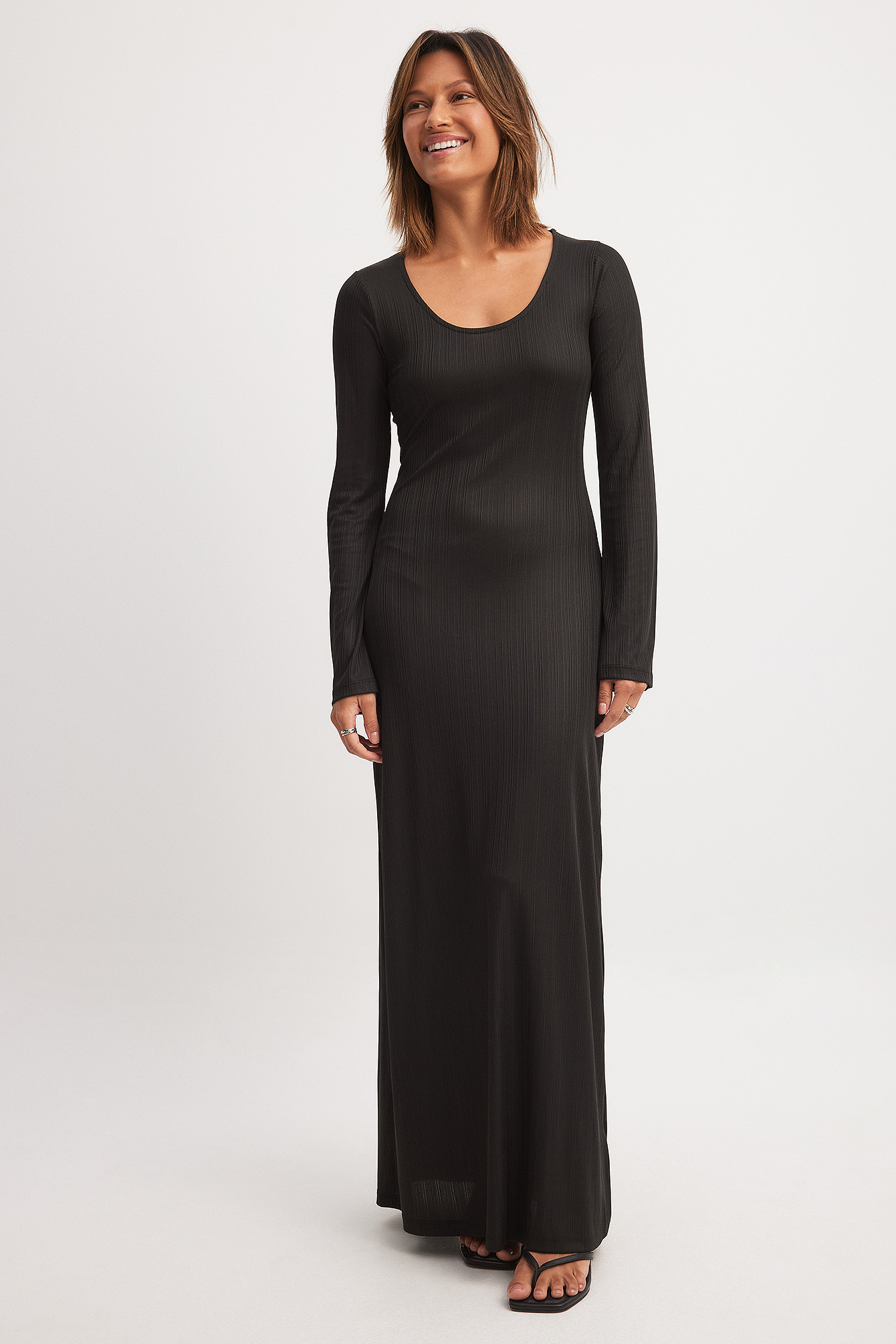 Ribbed Maxi Dress Black | NA-KD Ribbed Maxi Dress Black | NA-KD
