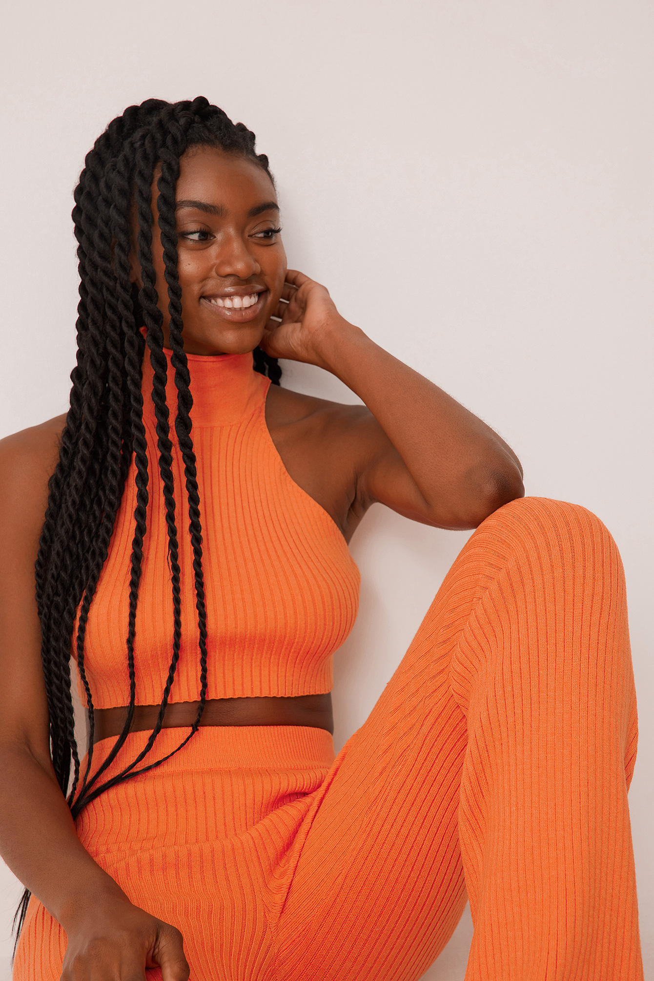 Ribbed Pants Orange | na-kd.com