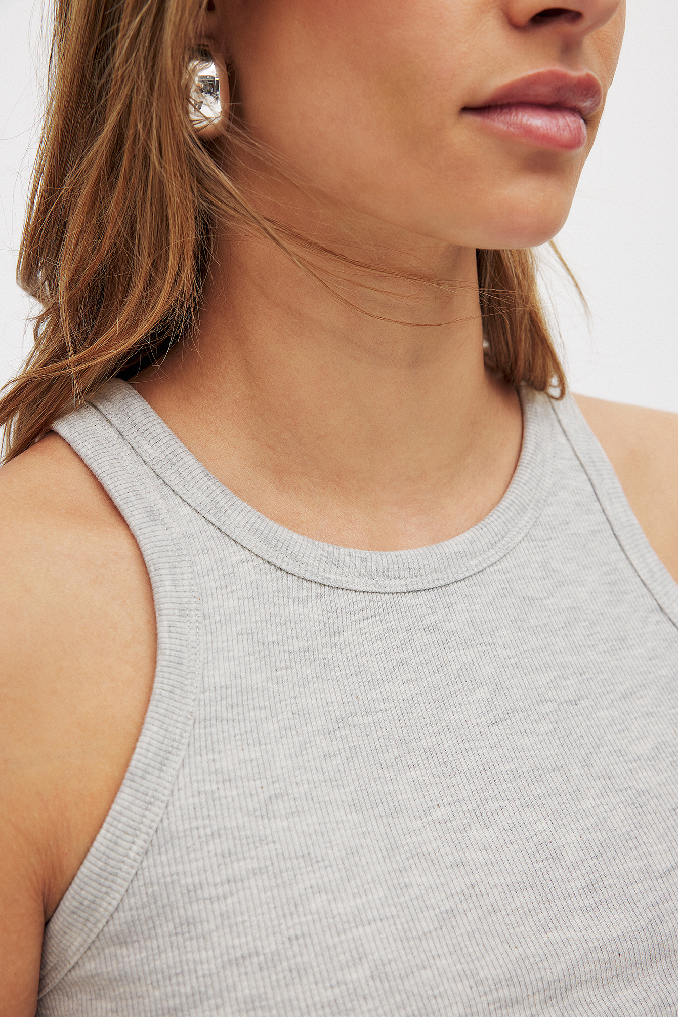Ribbed Tank Grey | NA-KD
