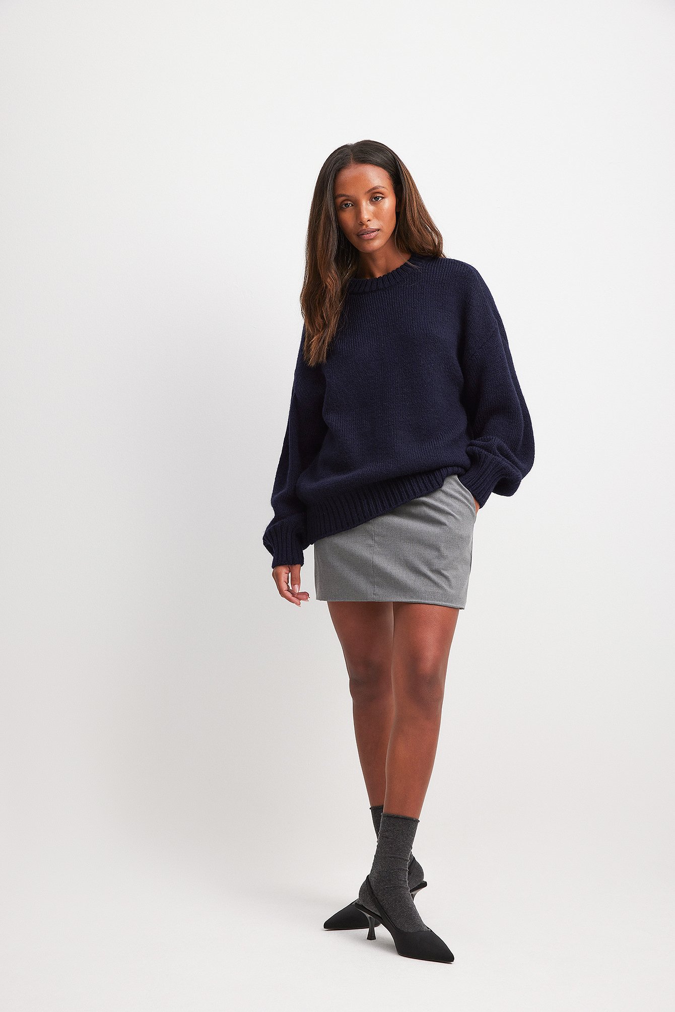 Round-Neck Knitted Sweater