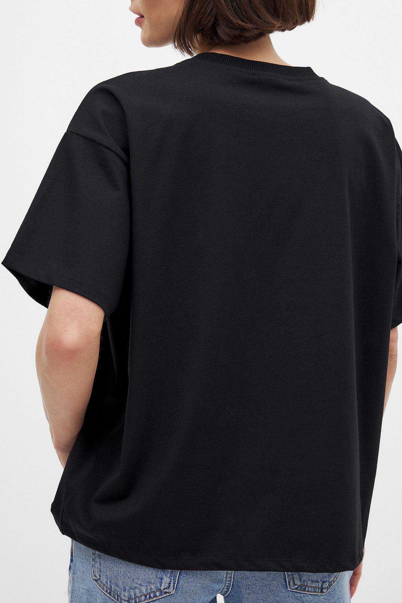 NA-KD Basic Round Neck Oversized Heavy Tee - T-Shirts - Black - L (EU 42-44) - NA-KD / NAKD