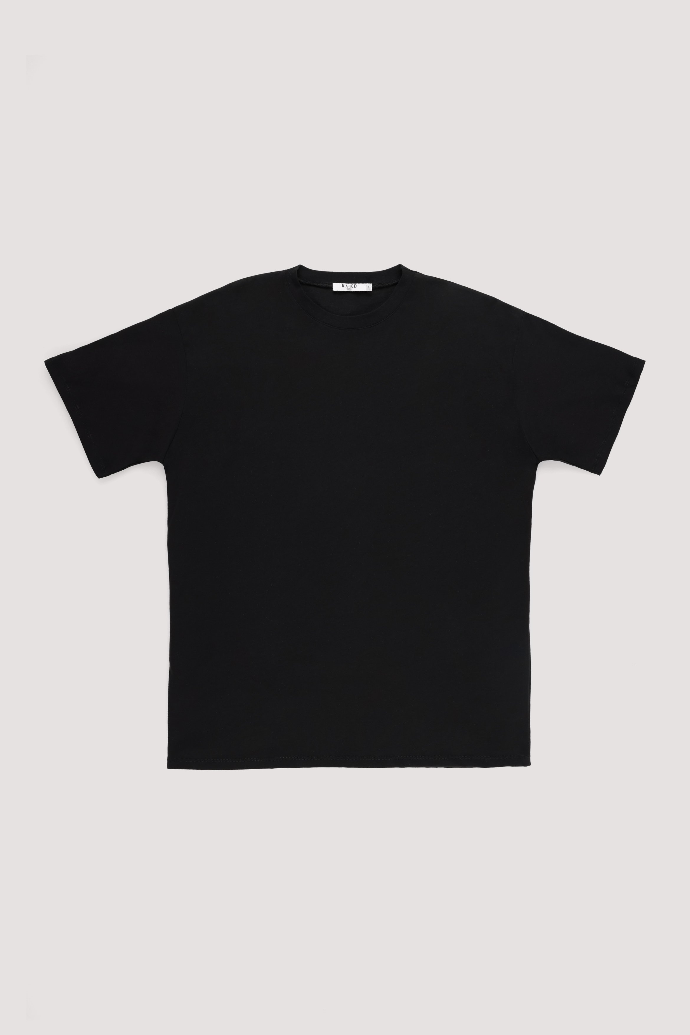 Organic Oversize T-Shirt mit rundem Ausschnitt Schwarz | NA-KD