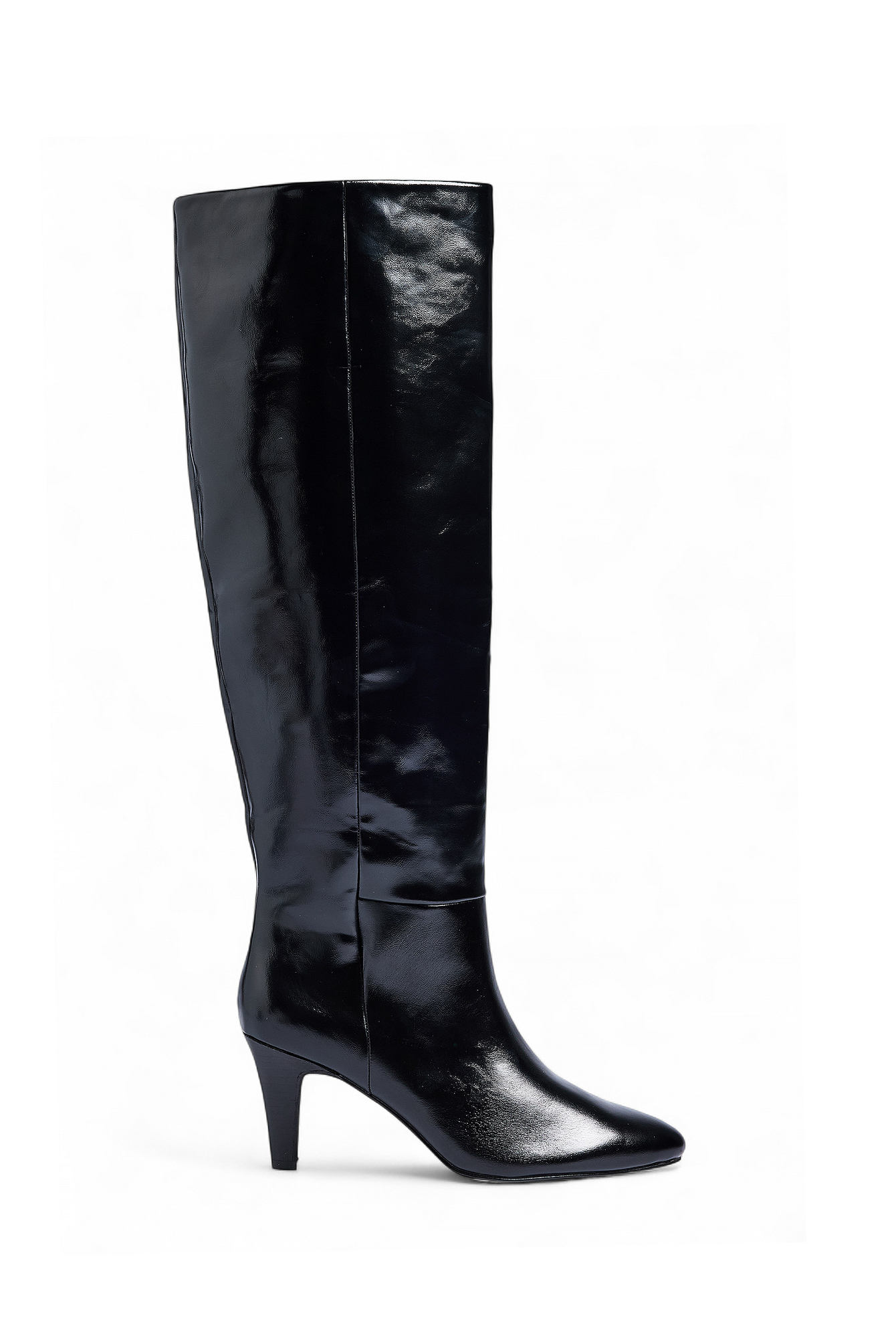 Round-toe knee-high boots