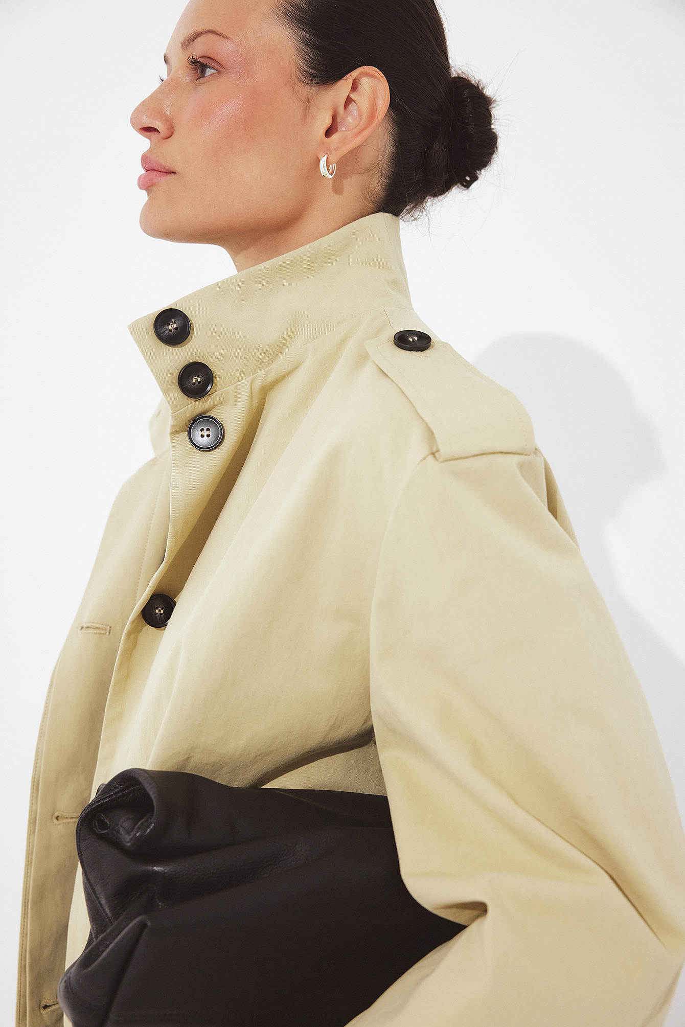 Shpresa x NA-KD Trenchjas met ronde mouwen - Trenchcoats - Beige - EU 32 - NA-KD / NAKD