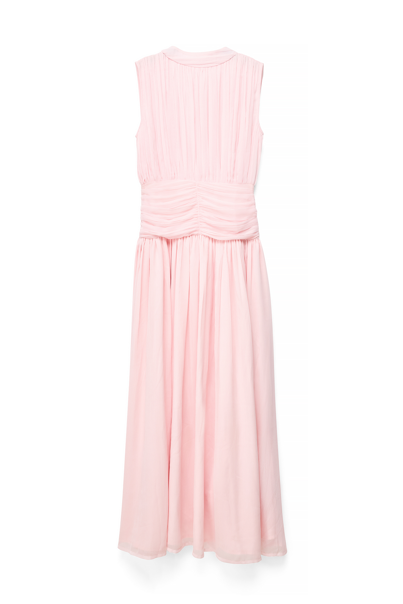Light Pink Ruched Smock Maxi Dress
