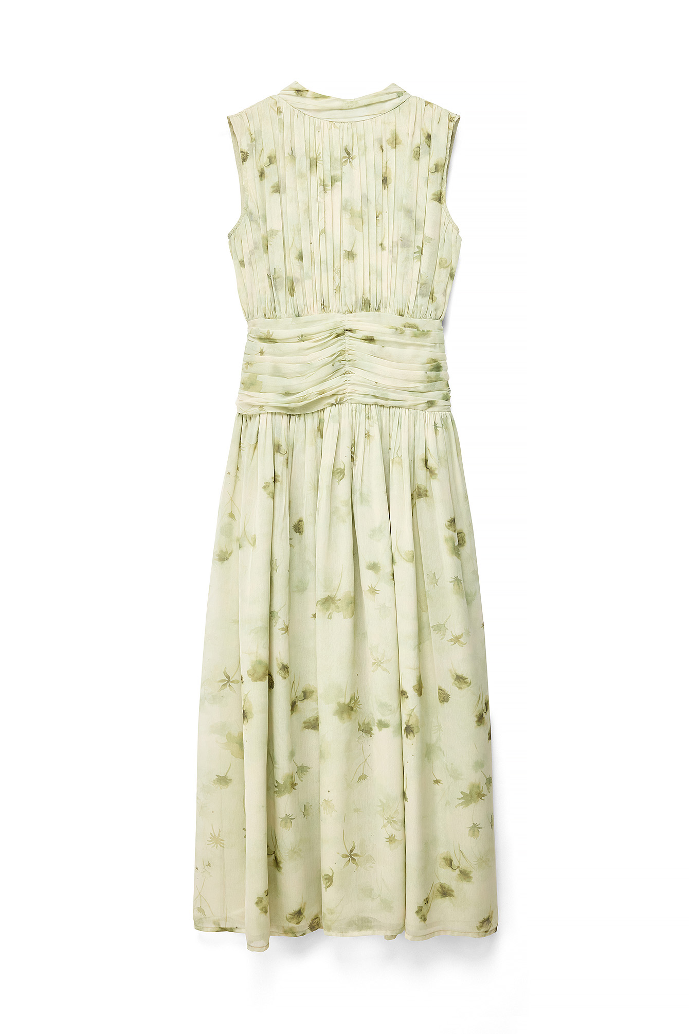 All Over Print Ruched Smock Maxi Dress
