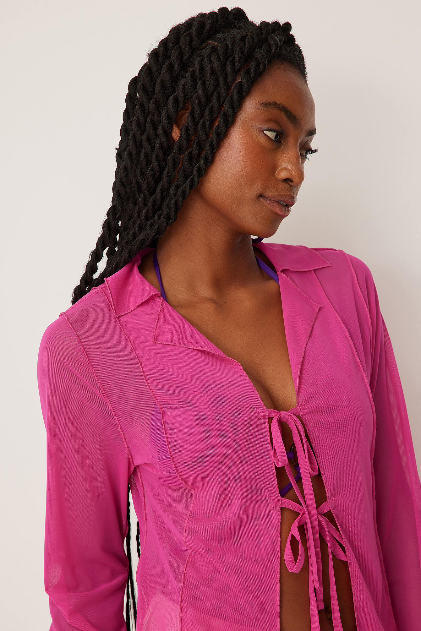 Ruffle Detailed Cardigan Pink | na-kd.com