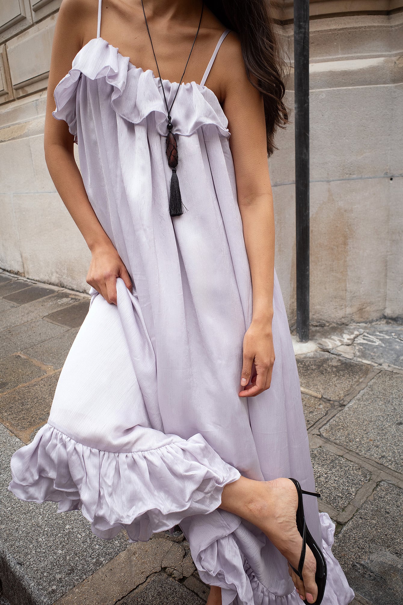 Maxi-jurk met ruches en volume - Baljurken - Paars - EU 32 - NA-KD / NAKD